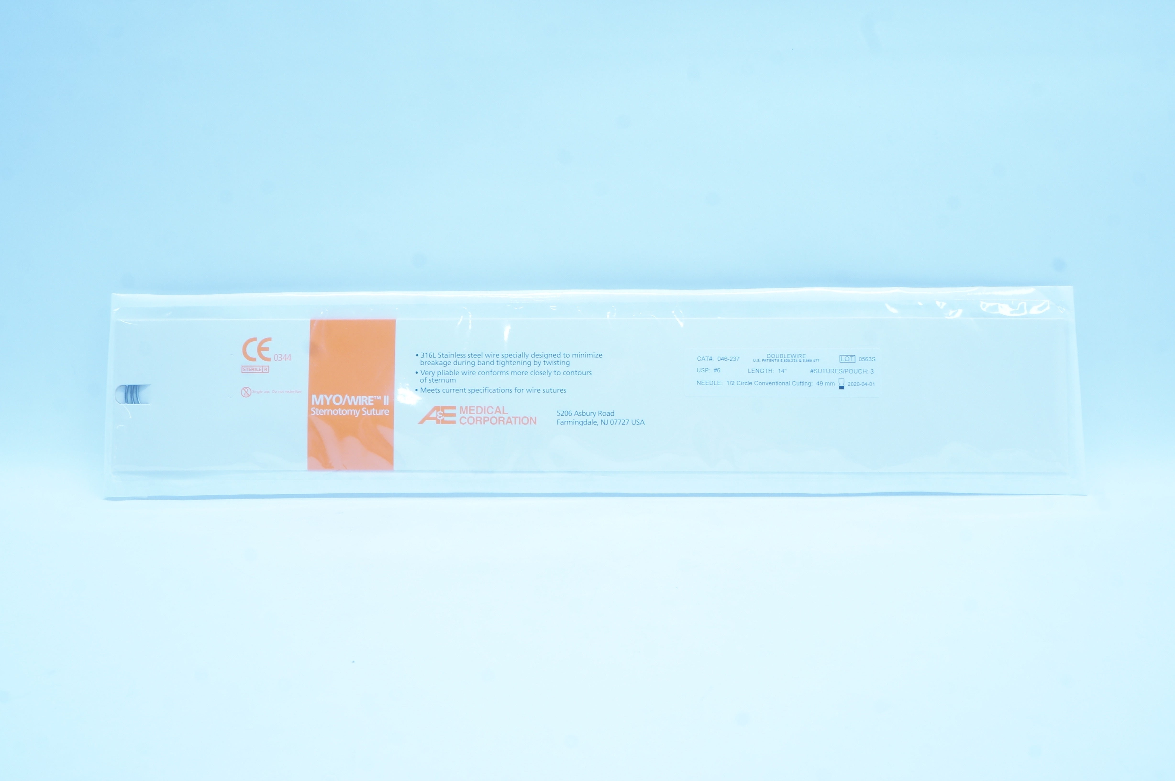AE Medical 046-237 Myo/Wire II Sternotomy Stre 14 inch x 49 mm (x)