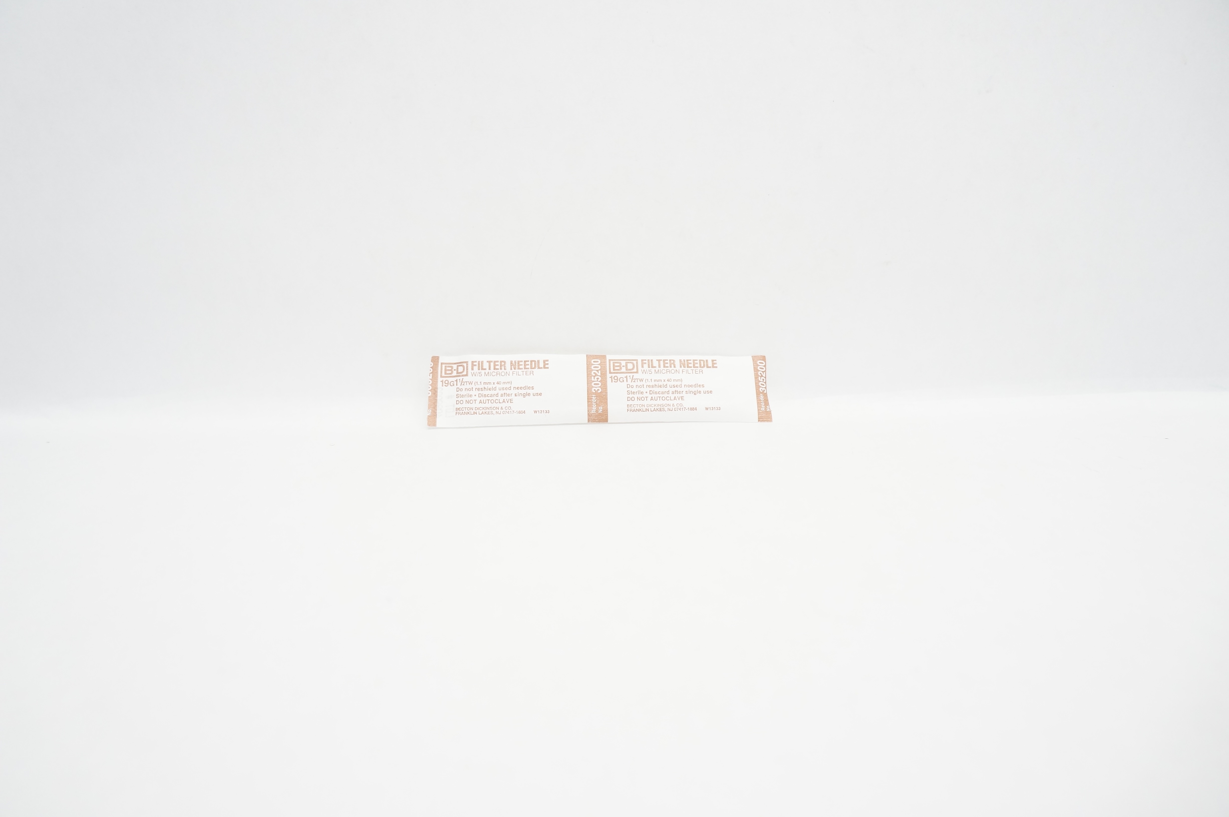 BD 305200 Becton Filter Ndle W/5 Micron Filter 19G x 1-1/2TW