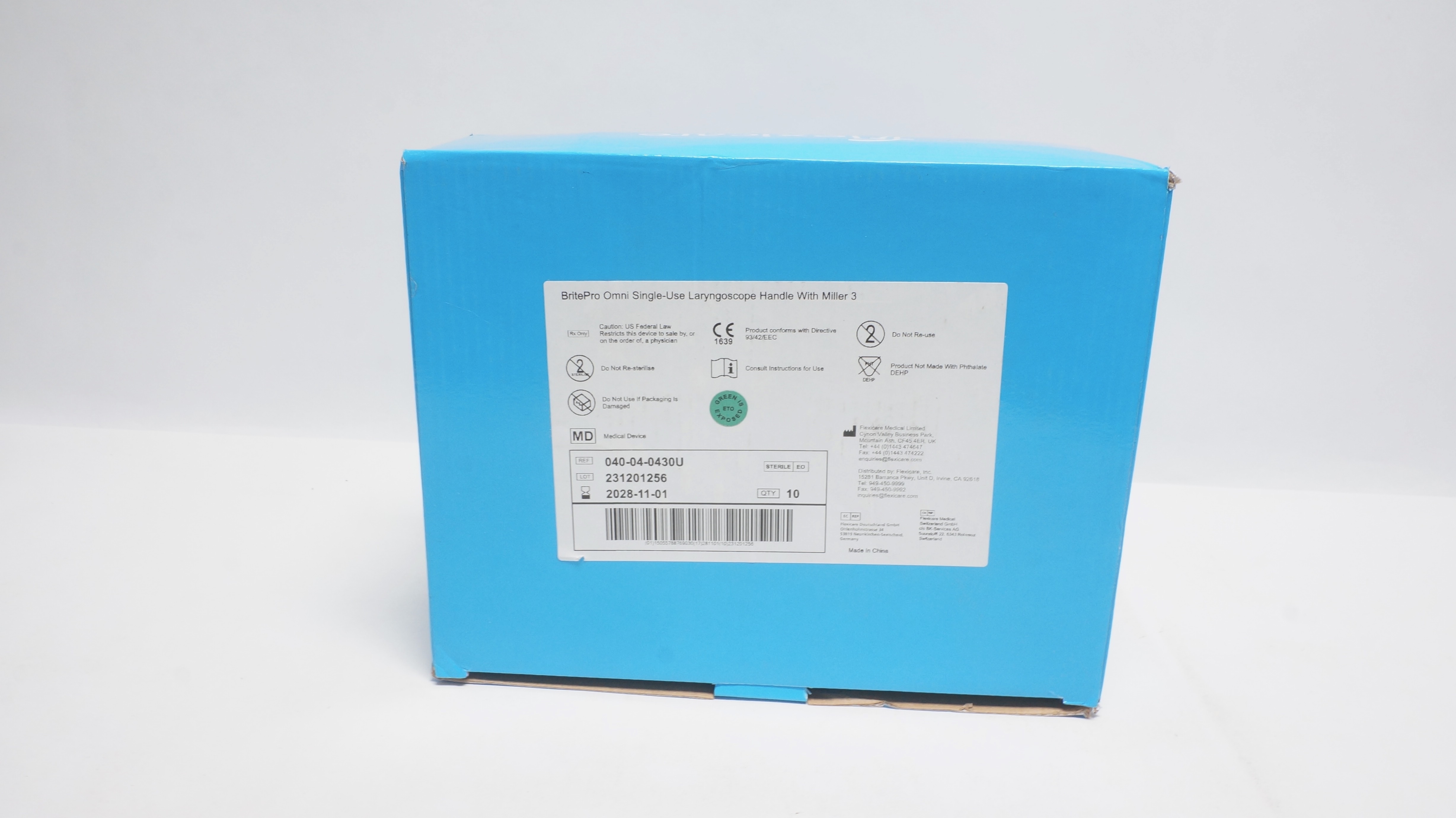 Flexicare 040-04-0430U BritePro Omni Laryngoscope Handle - Box of 10