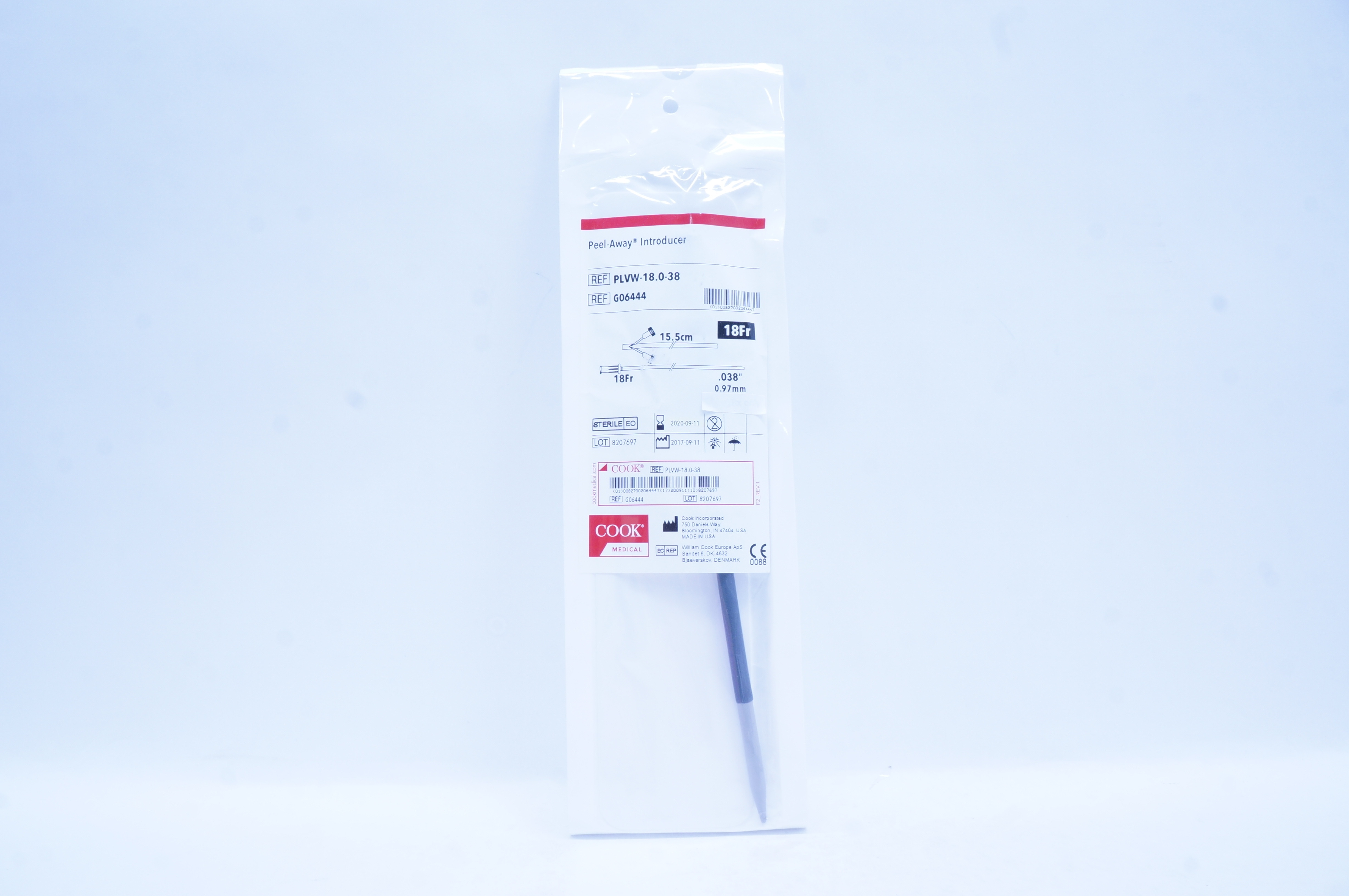 Cook Medical G06444 Peel-Away Introducer 18Fr x 0.38inch x 15.5cm (x)