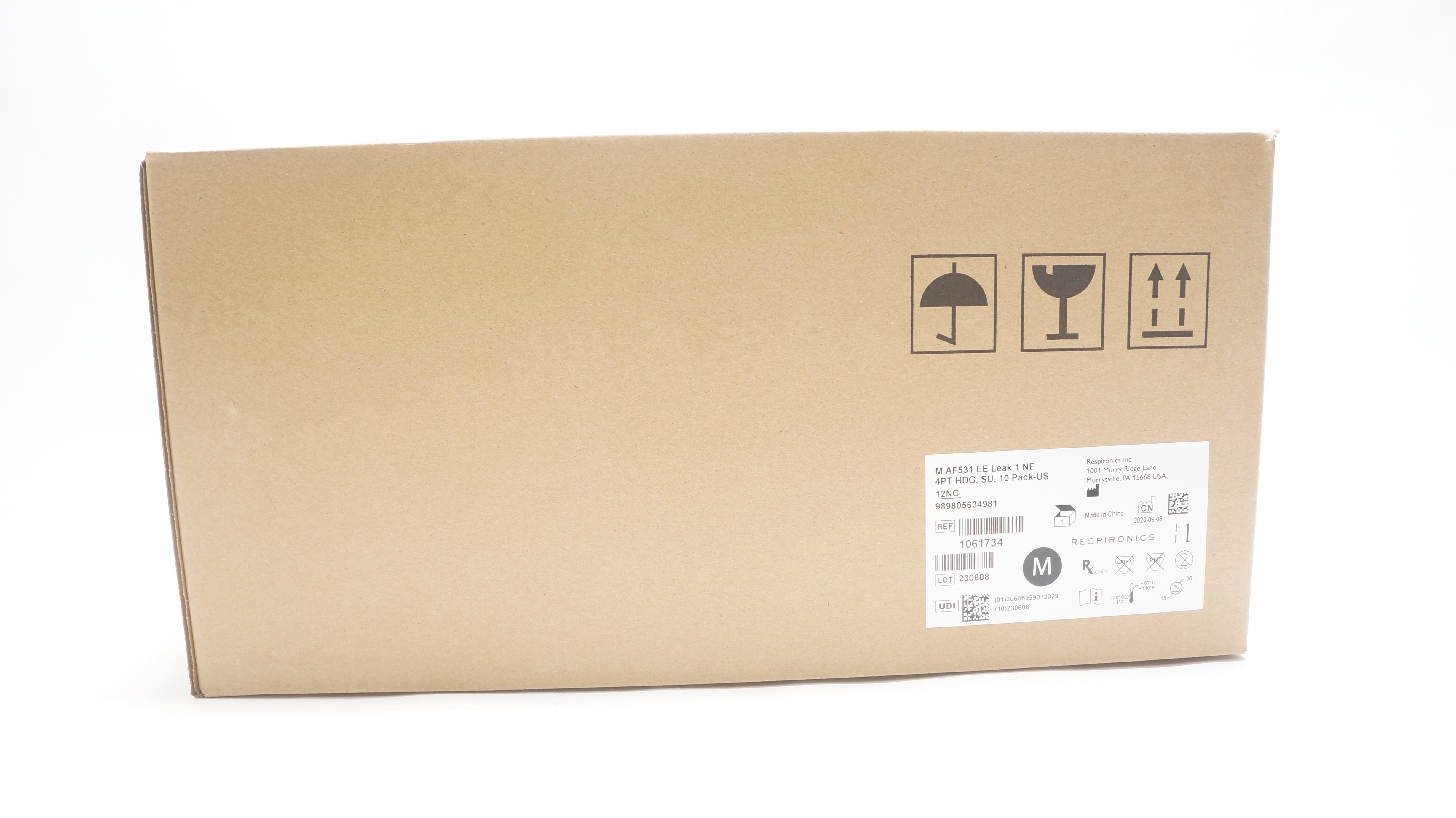Respironics 1061734 M AF531 EE Leak 1 NE 4PT HDG, SU - Case of 10