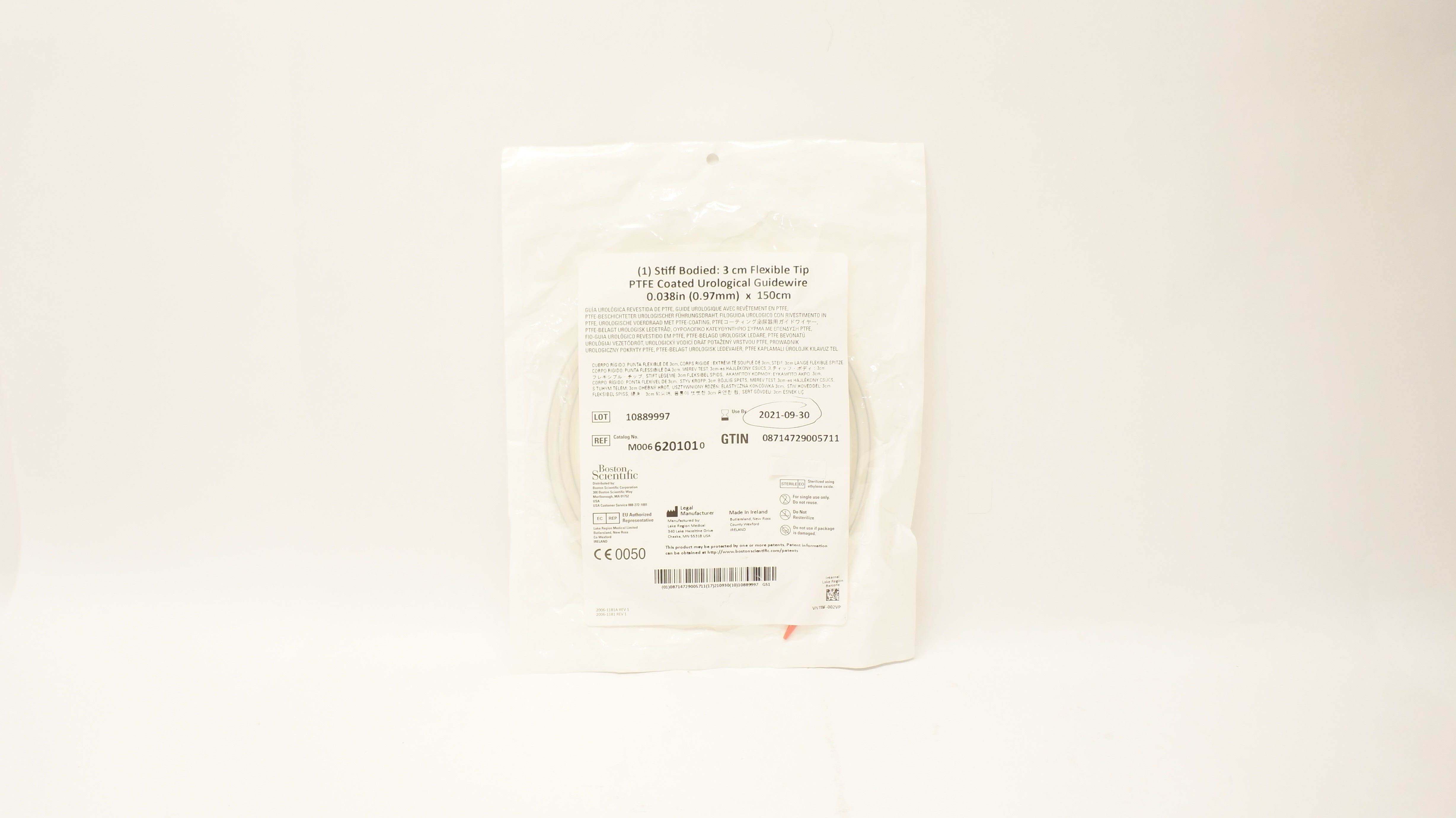 Boston Scientific M0066201010 PTFE Coated Urological Guidewire .038in.x150cm (x)