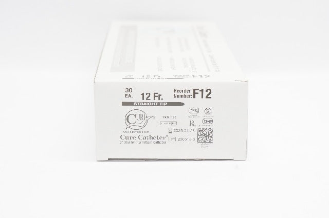 Cure Medical F12 Intermittent Cath. Straight Tip 12Fr x 6inch - Box of 30
