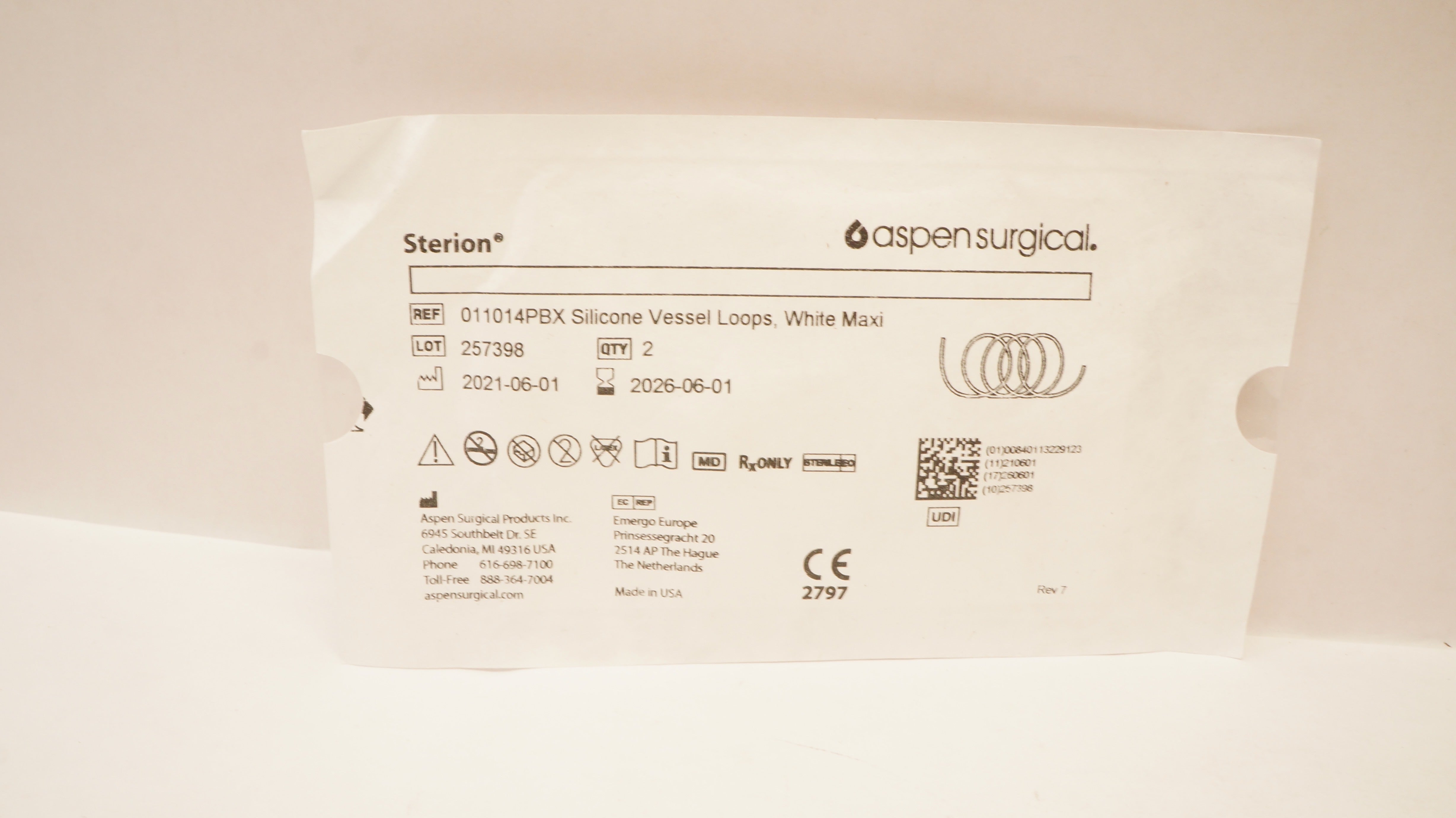 Aspen 011014PBX Silicone Vessel Loops, White Maxi - Pack of 2