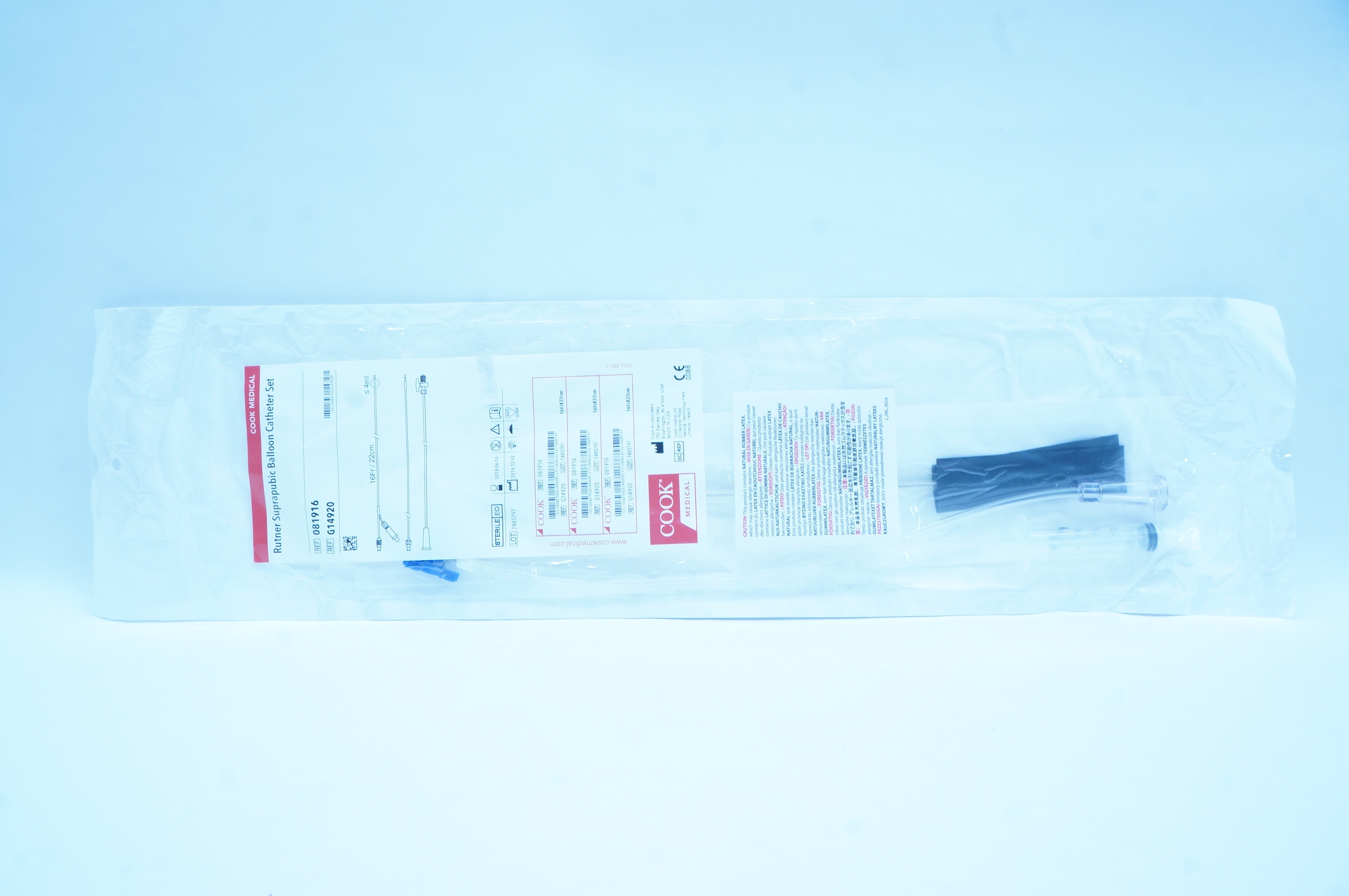 Cook Medical  081916 Rutner Suprapubic Balloon Cath. Set 16Fr./22cm (x)