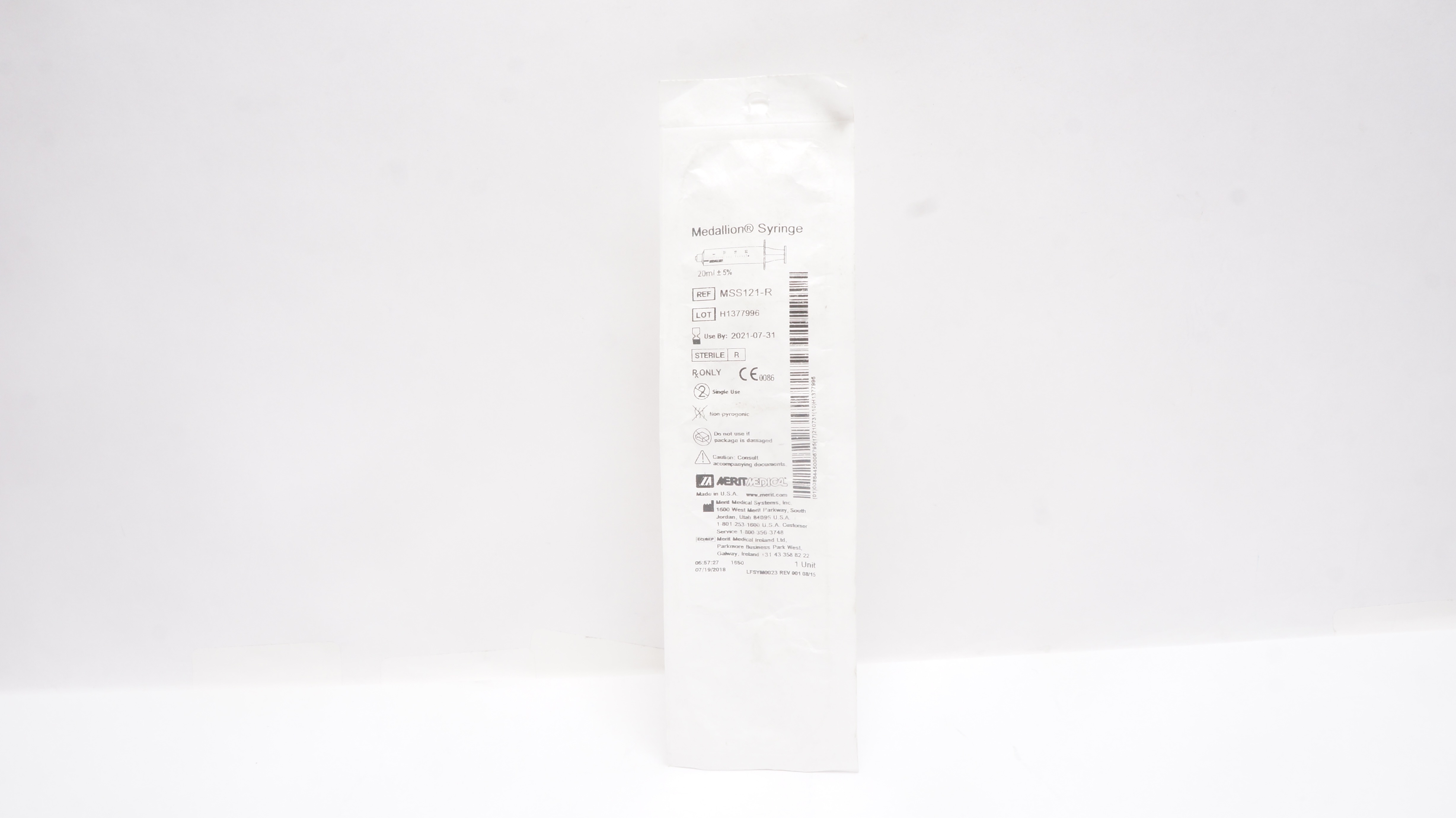 Merit Medical MSS121-R Medallion Syringe 20ml (x)