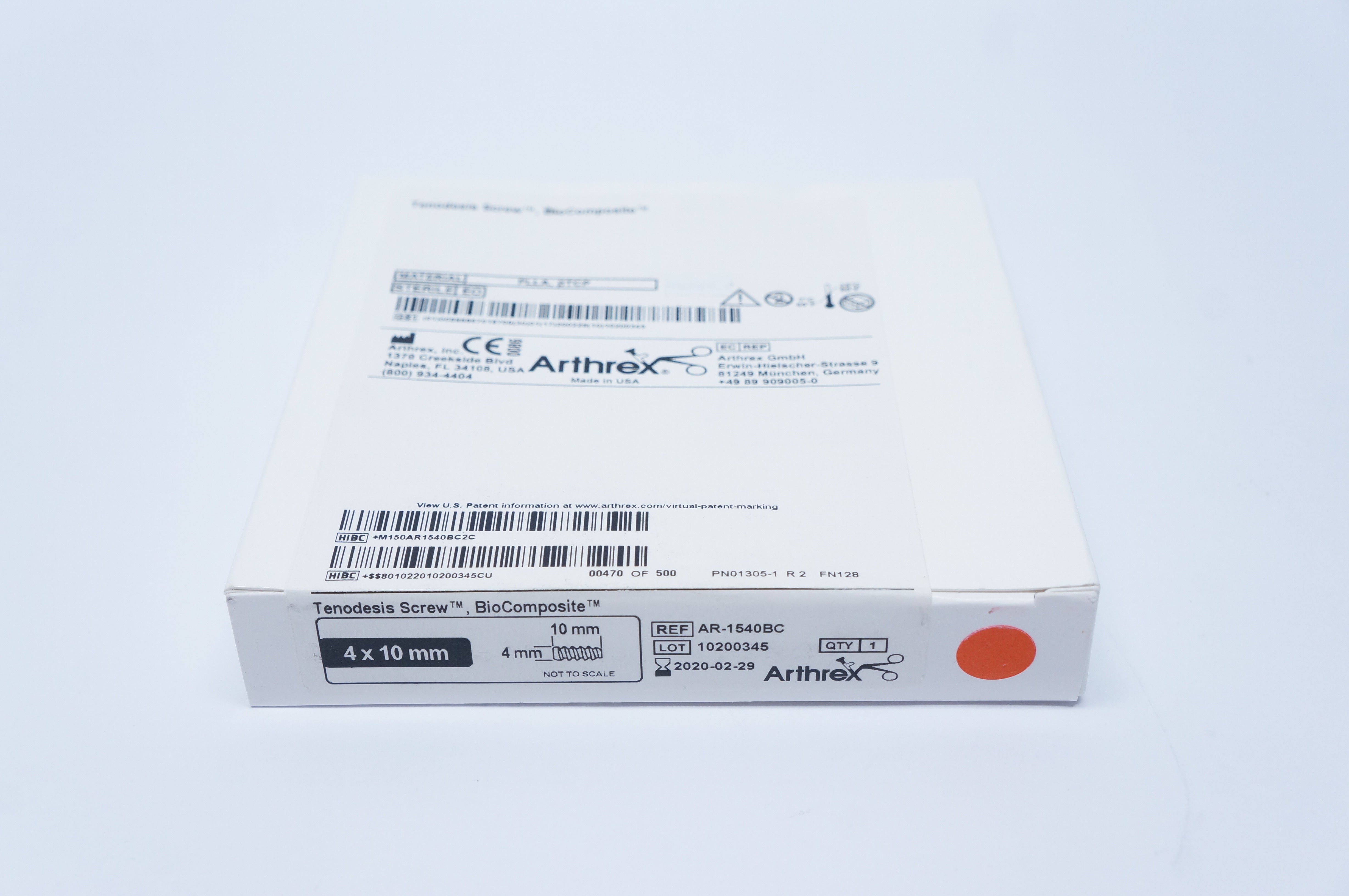 Arthrex AR-1540BC Tenodesis Screw, BioComposite 4 x 10mm (x)