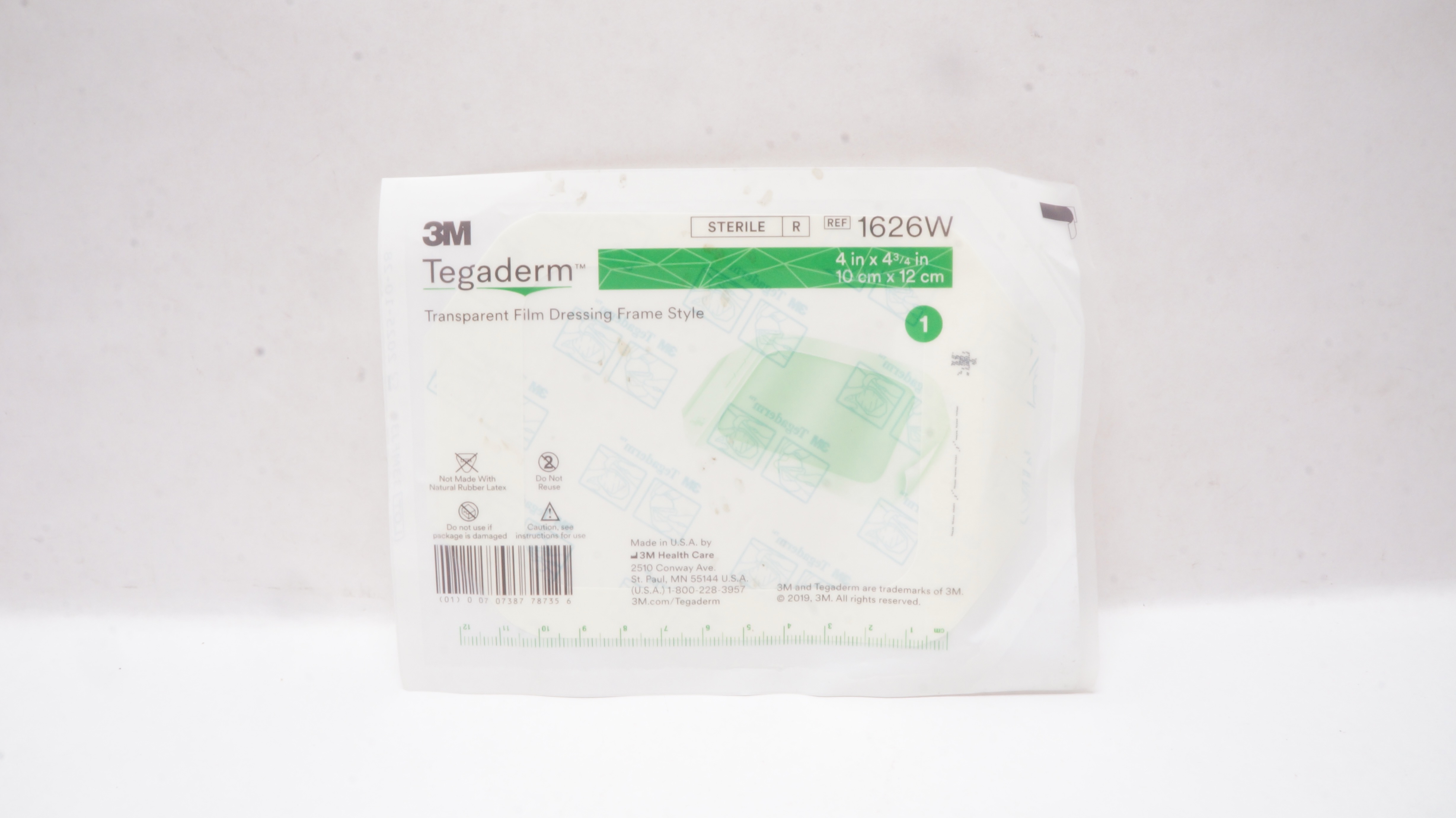 3M 1626W Tegaderm Transparent Film Dressing Frame Style 4inch x 4-3/4inch
