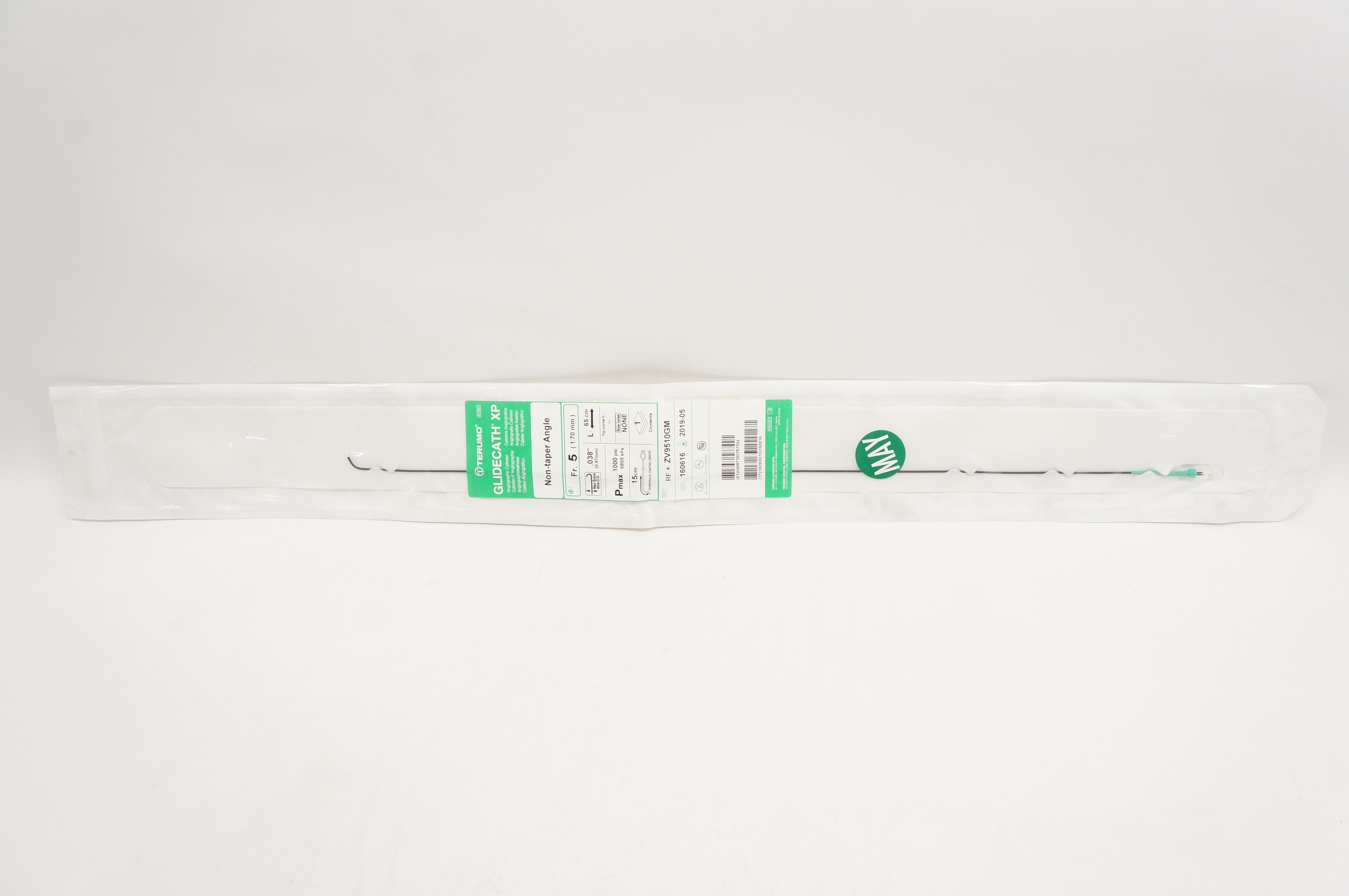 Terumo ZV9510GM Glidecath XP Angiographic Cath. Non-taper Angle 5Frx0.038in. (x)