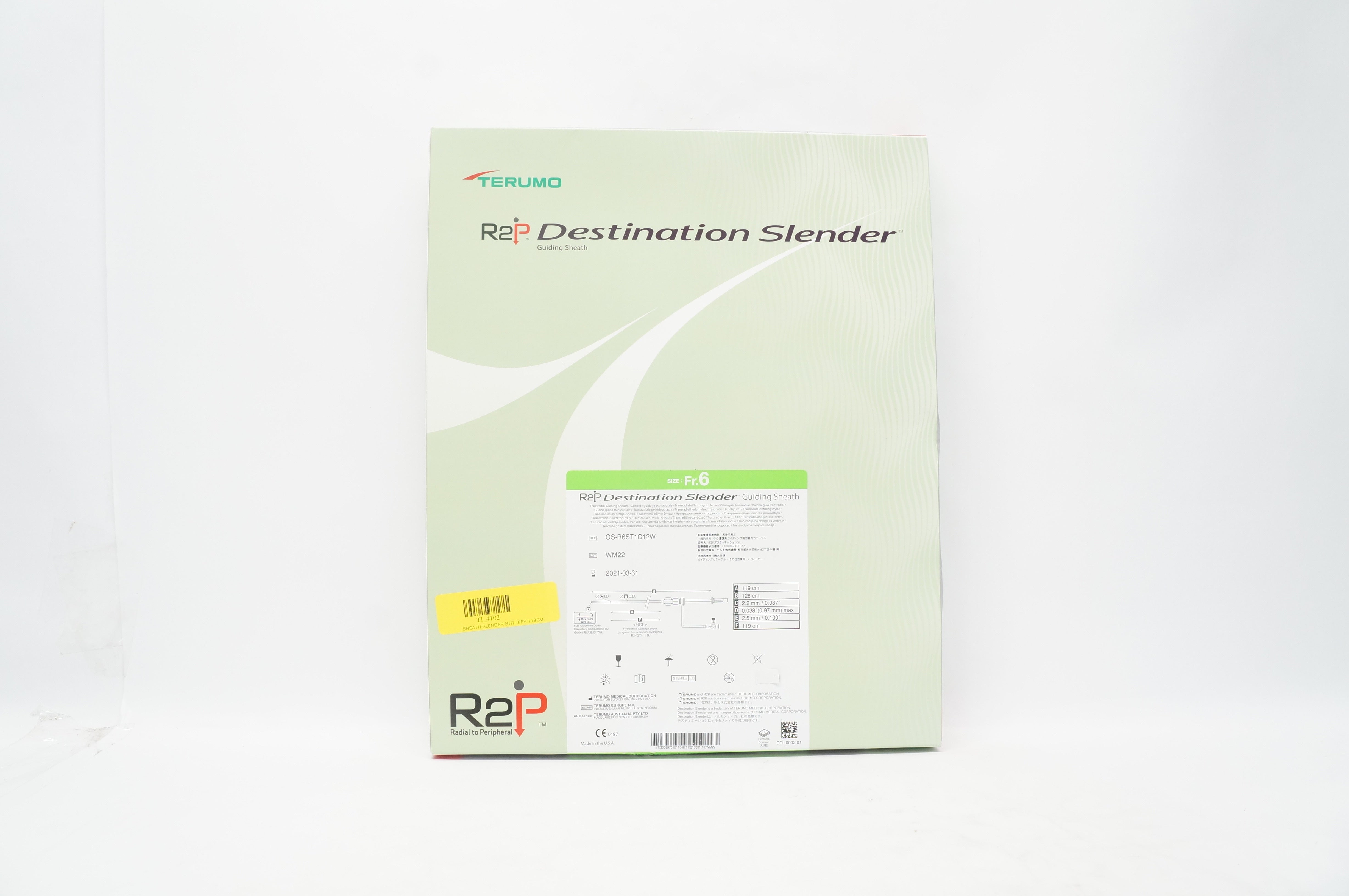 Terumo GS-R6ST1C12W Destination Slender Transradial Guiding Sheath 6Fr (x)