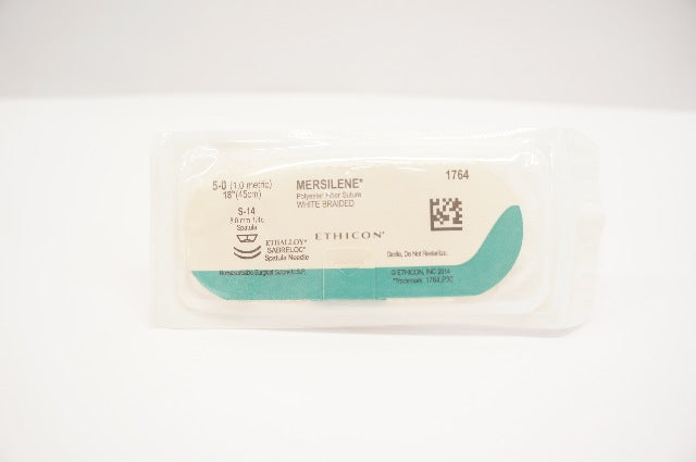 Ethicon 1764 Mersilene Polyester Fiber Stre S-14 8.0 mm 1/4c Spatula, 18inch (x)