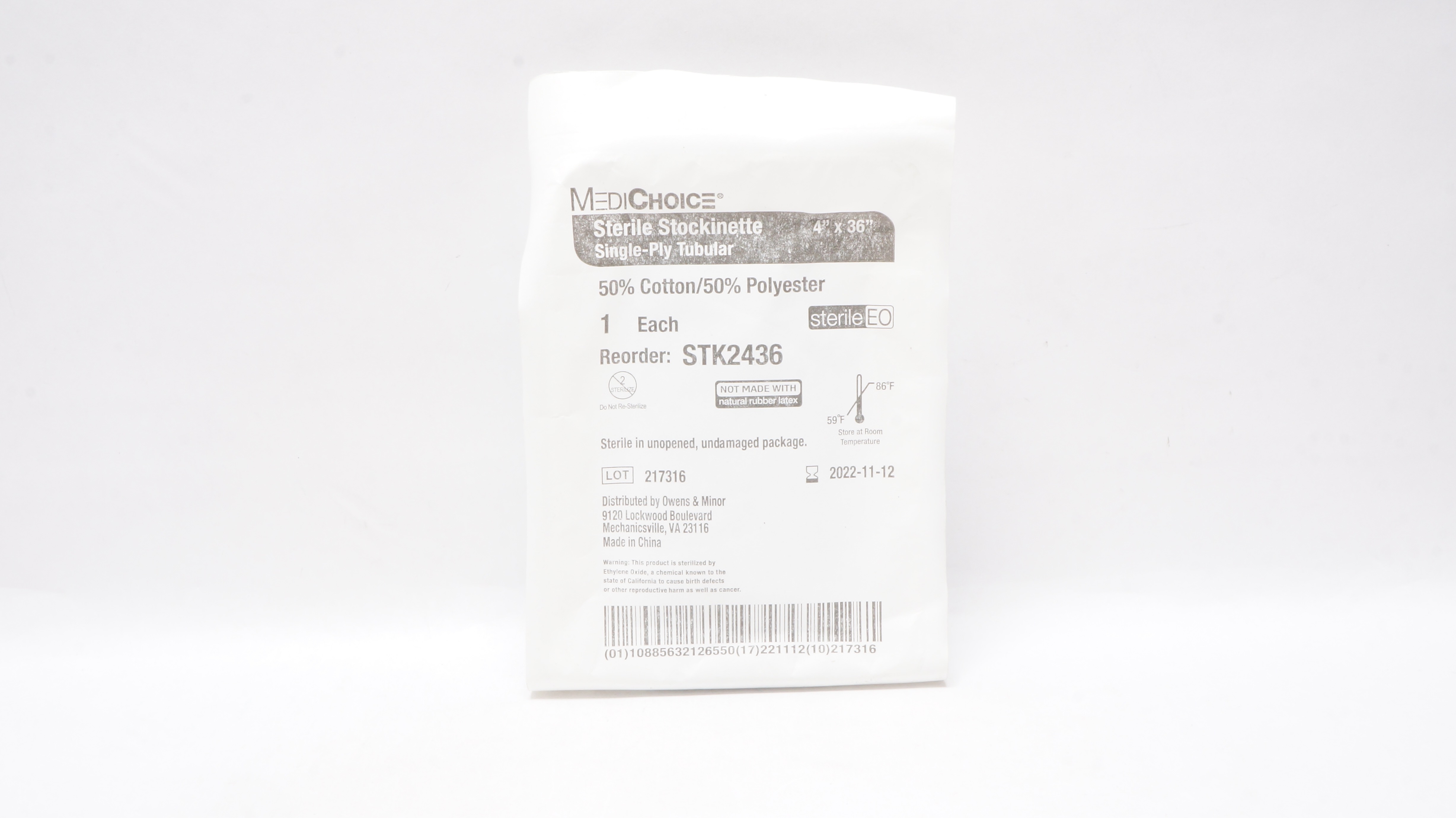 Owens & Minor STK2436 MediChoice Stockinette 4 x 36inch  (x)
