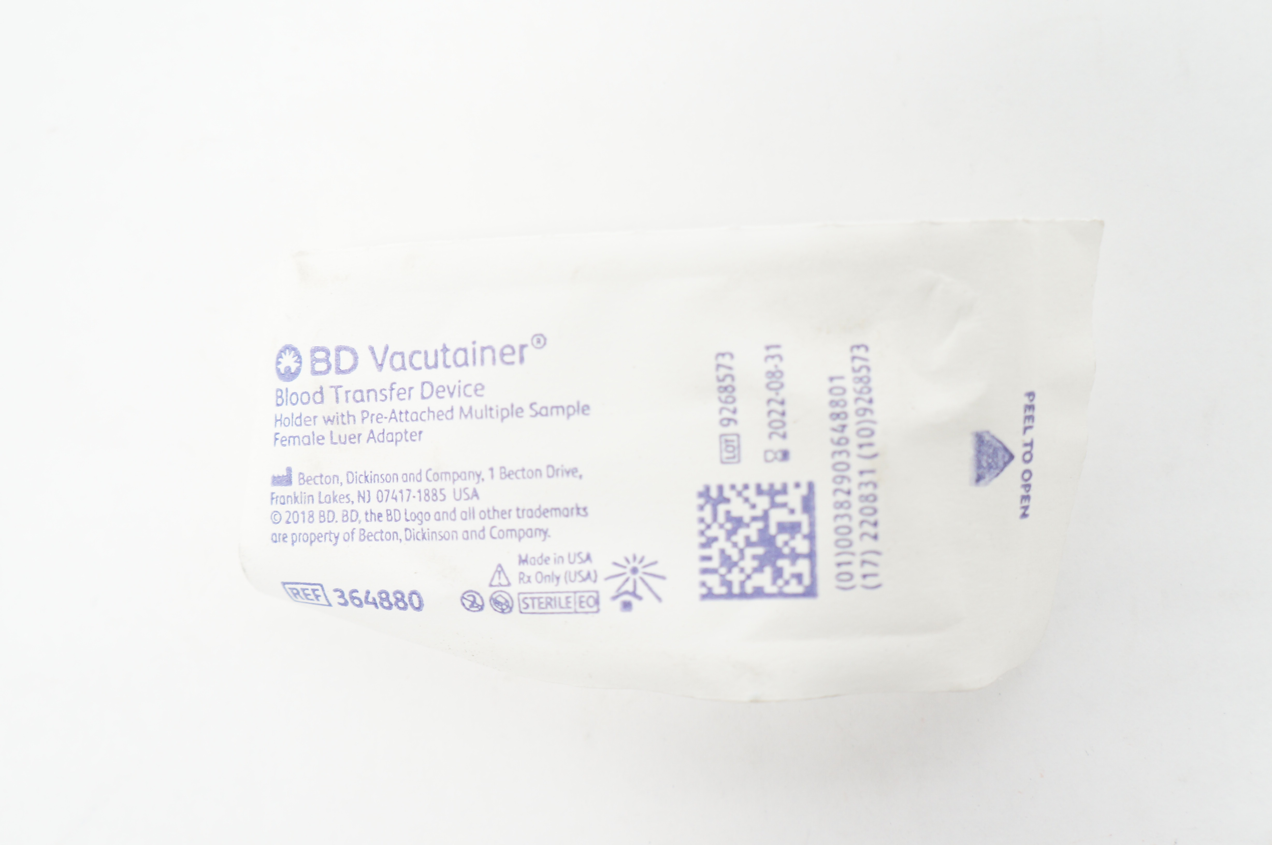 BD 364880 Vacutainer Blood Transfer Device