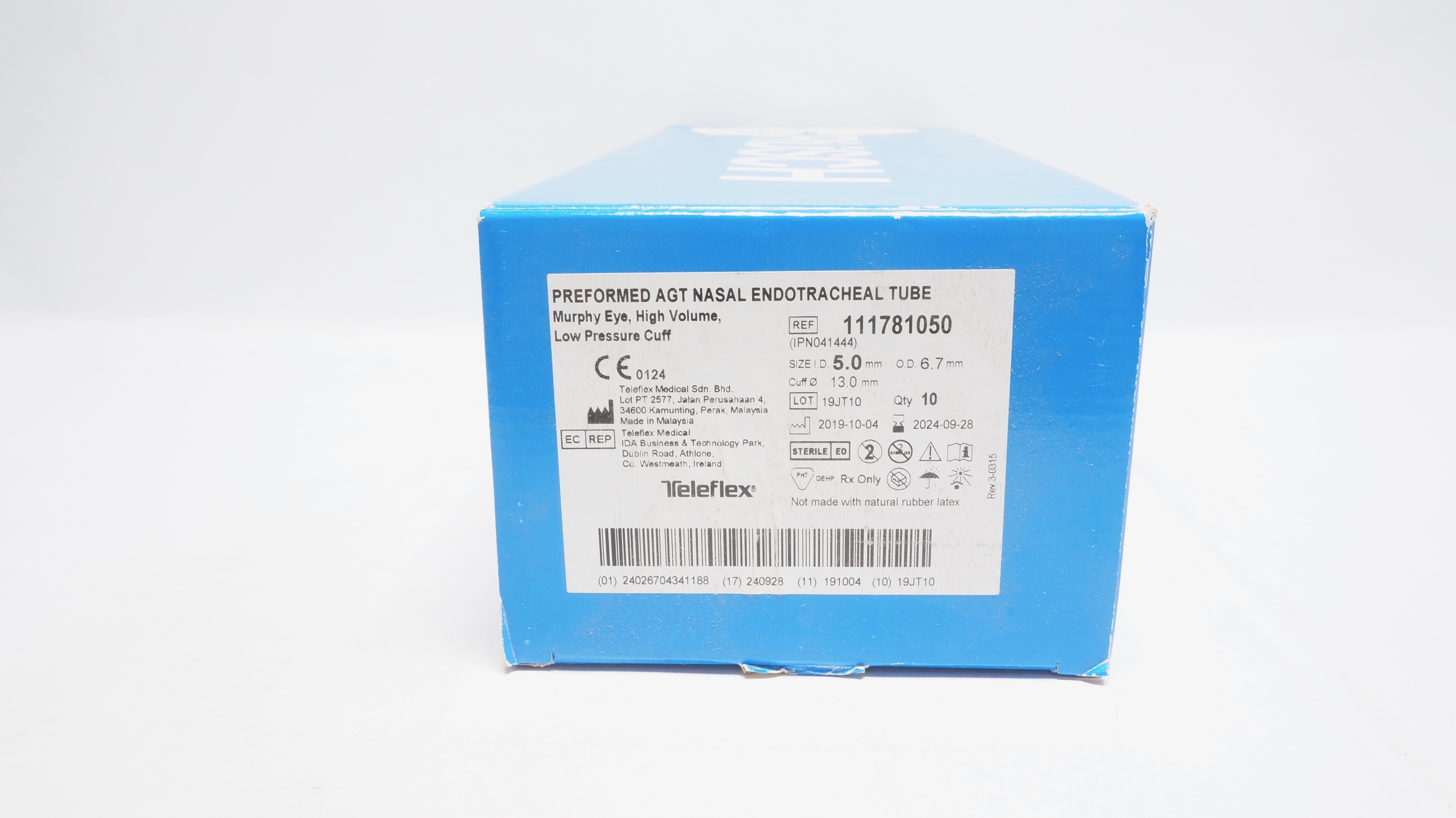 Teleflex 111781050 Preformed AGT Nasal Endotracheal Tube 5.0mm - Box of 10 (x)