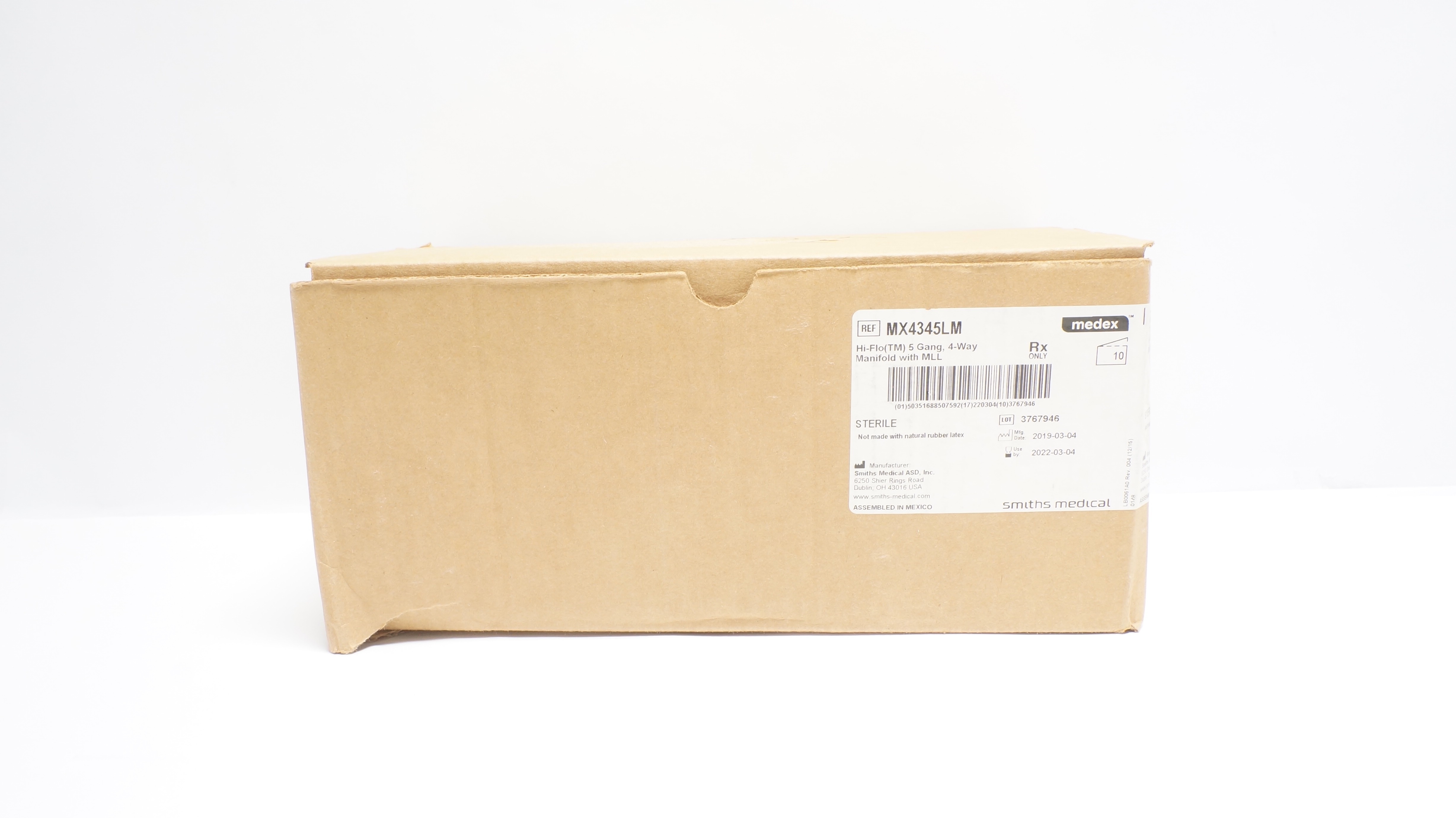Smiths Medical MX4345LM Medex Hi-Flo 5 Gang,4 Way Manifold W/Mll - Box of 10 (x)