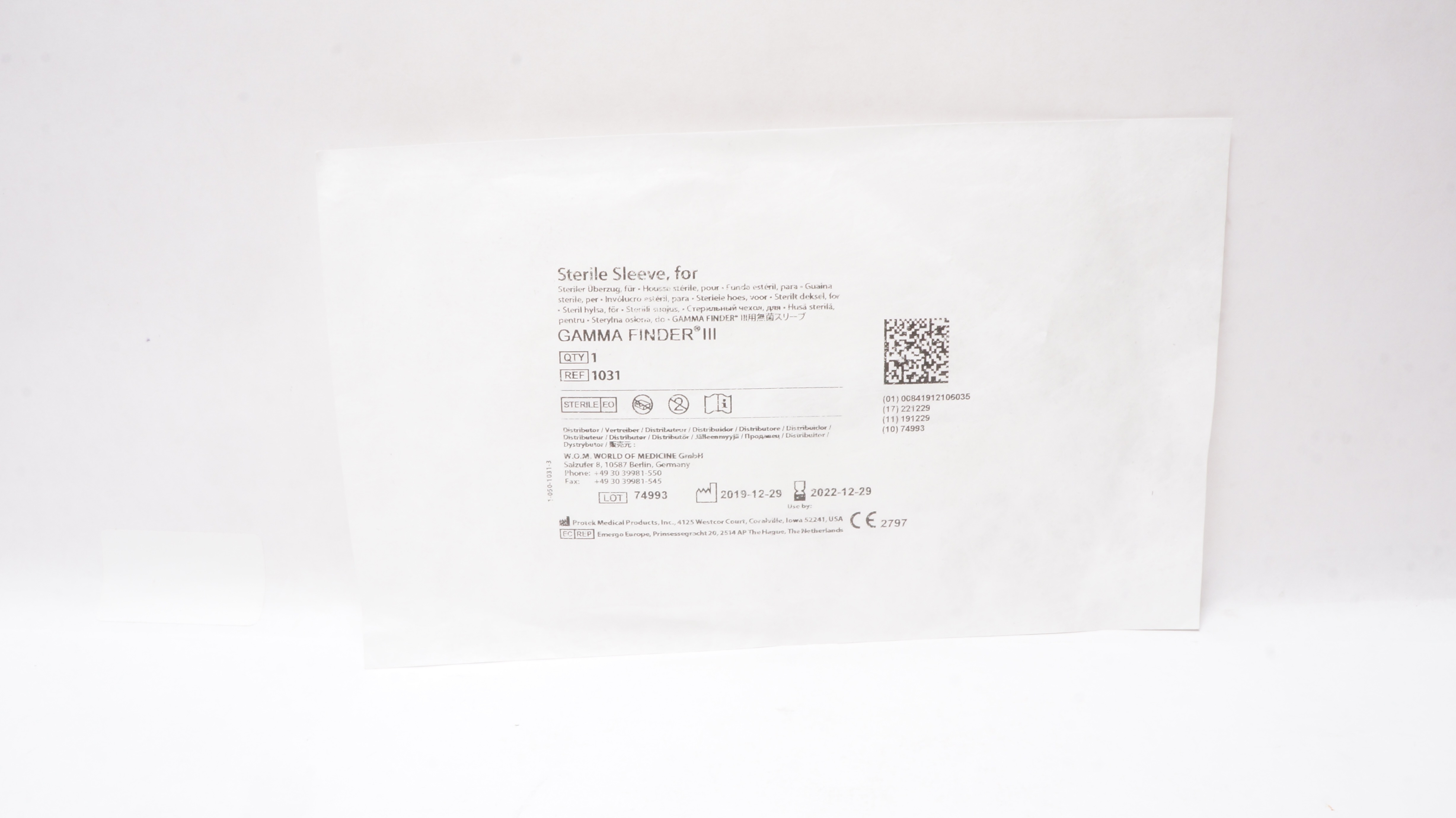 Protek Medical 1031 Sterile Sleeve For Gamma Finder III (x)