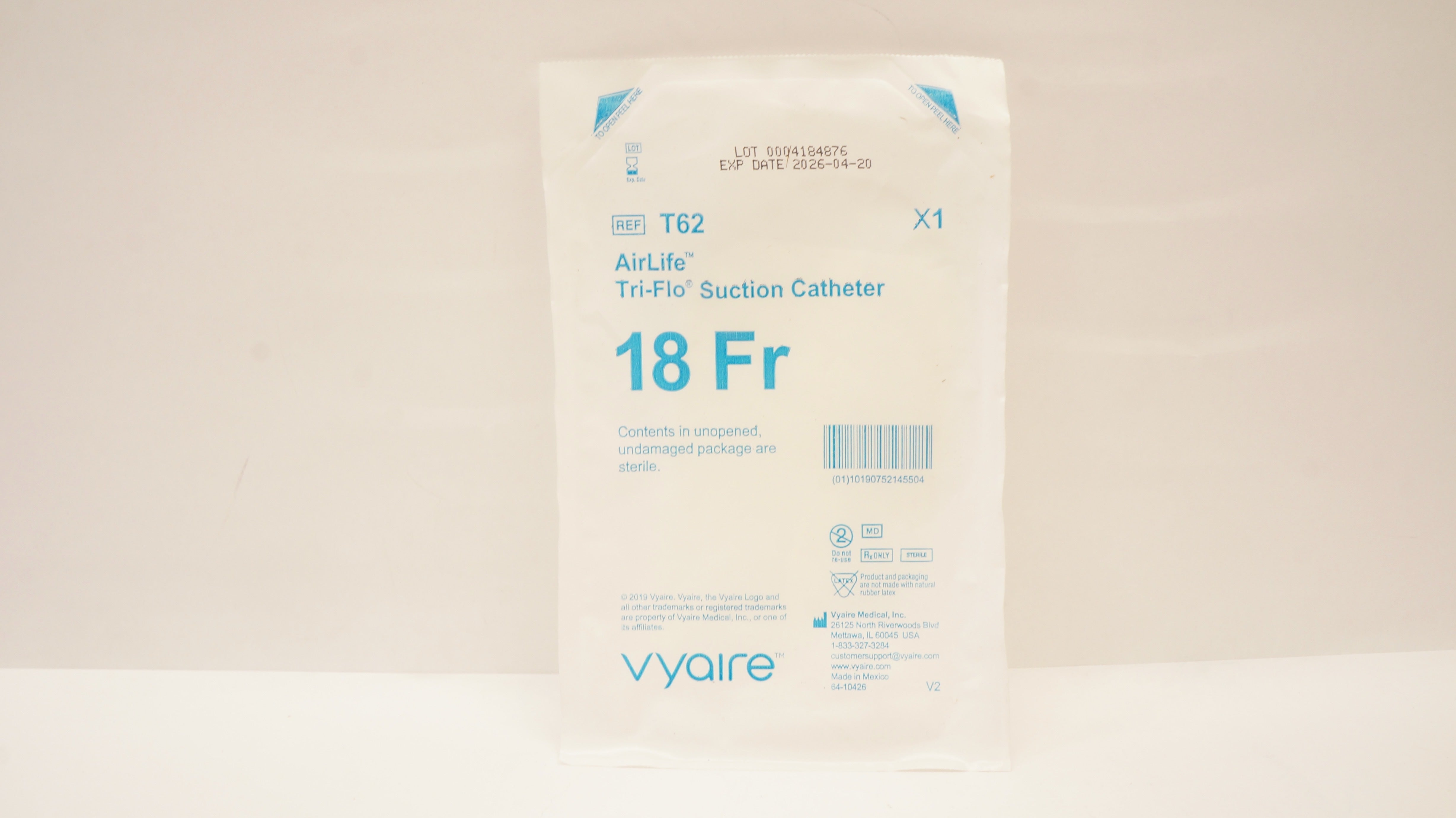 Vyaire T62 AirLife Tri-Flo Suction Cath. 18Fr