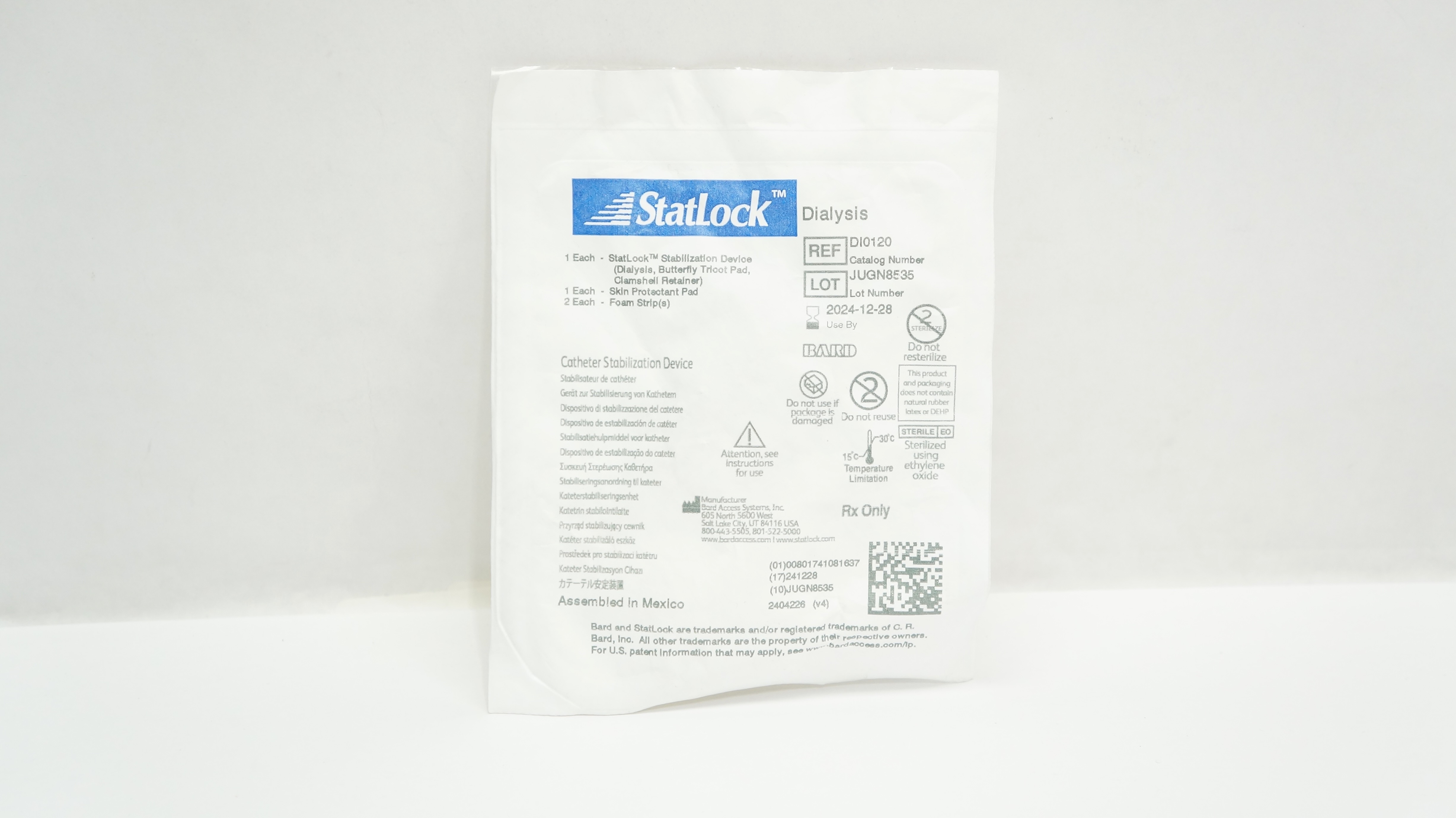 Bard DI0120 StatLock Cath. Stabilization Device