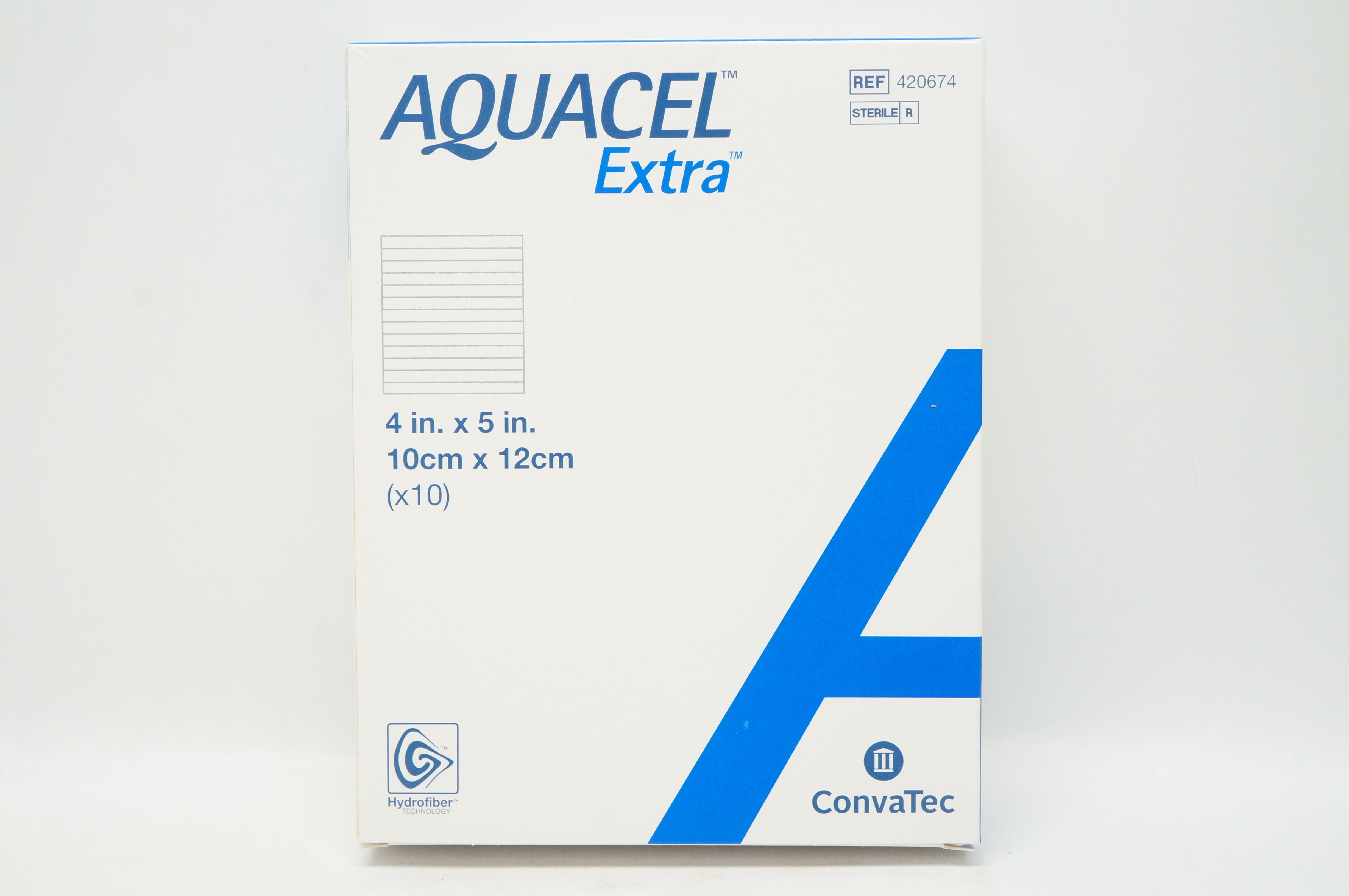 ConvaTec 420674 Hydrofiber Dressing w/Strengthening Fiber 4 x 5in. - Box of 10
