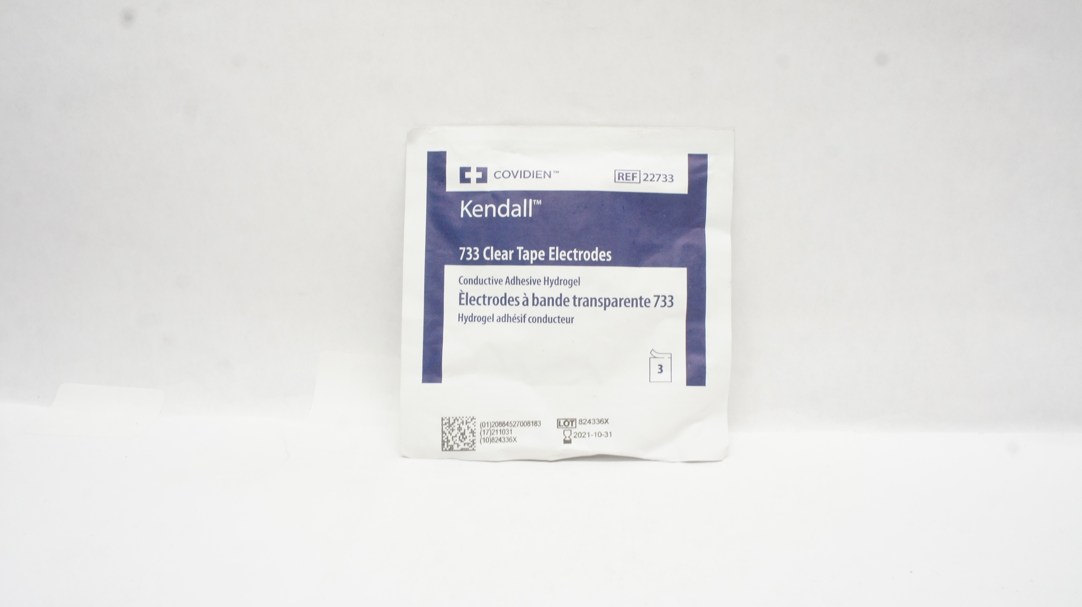 Covidien 22733 Kendall 733 Clear Tape Electrodes (x) - Pack of 3