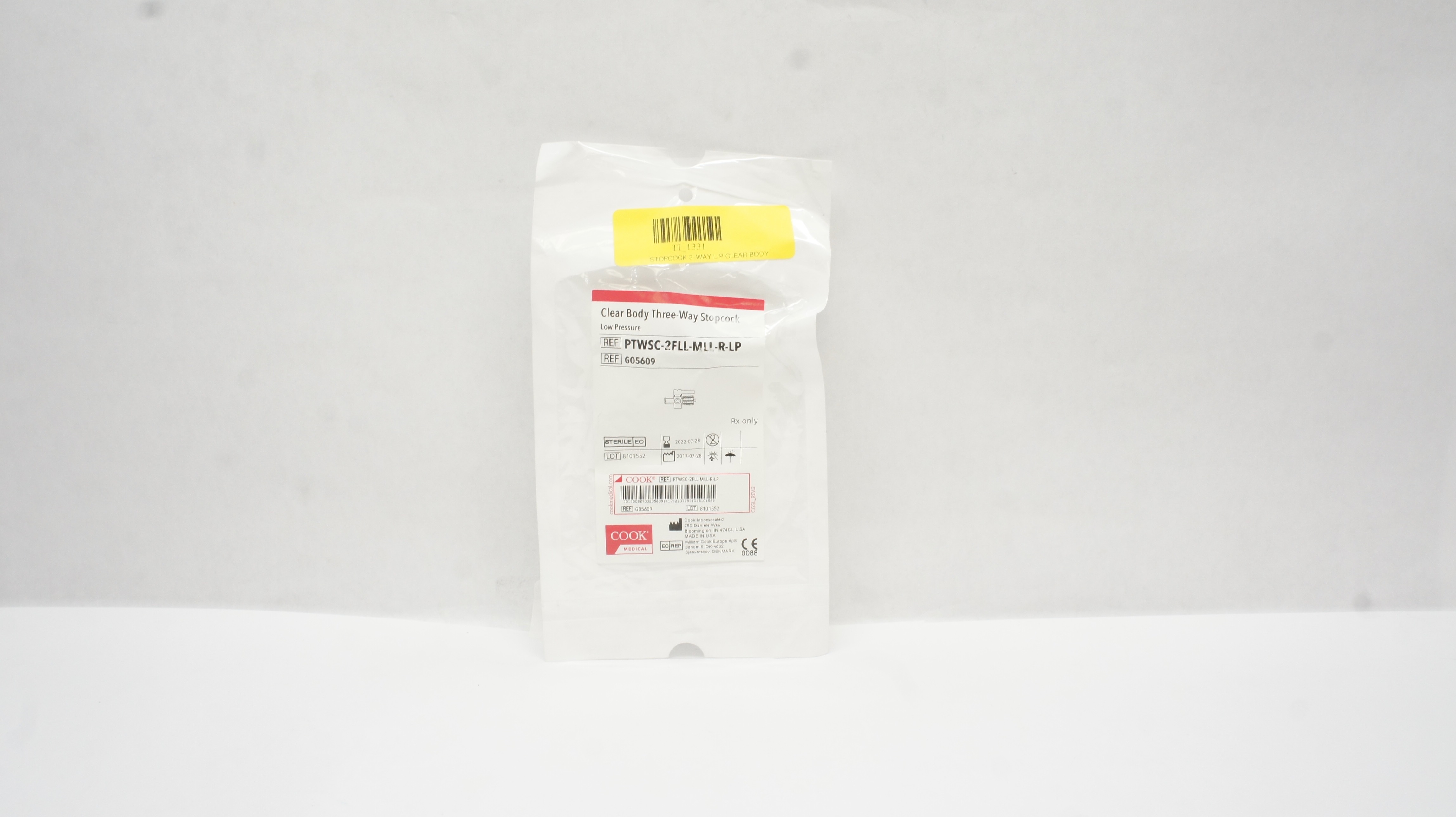Cook Medical G05609 Clear Body Three-Way Stopcock Low Pressure (x)