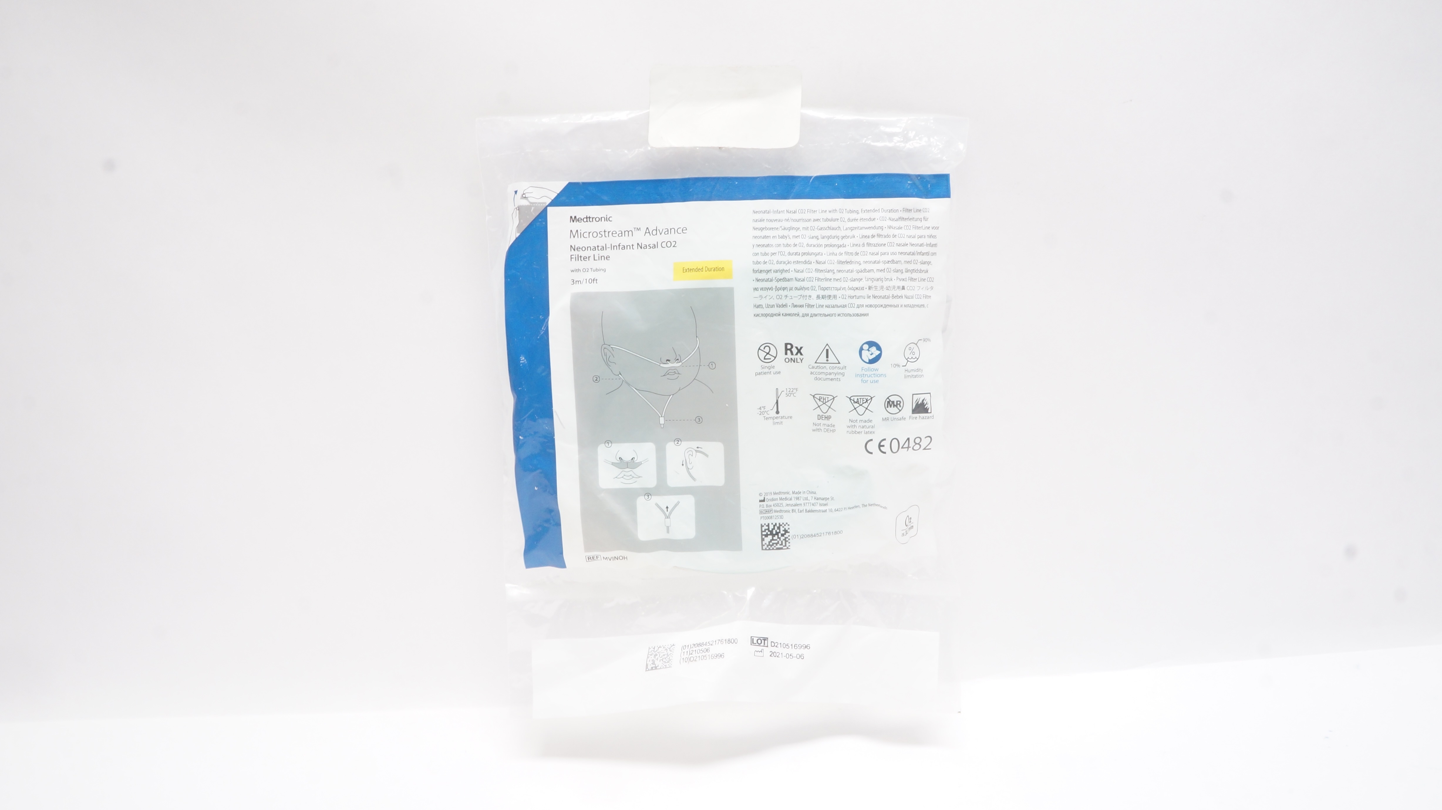Medtronic MVANOH Microstream Advance Neonatal-Infant Nasal CO2 Filter Line 10ft