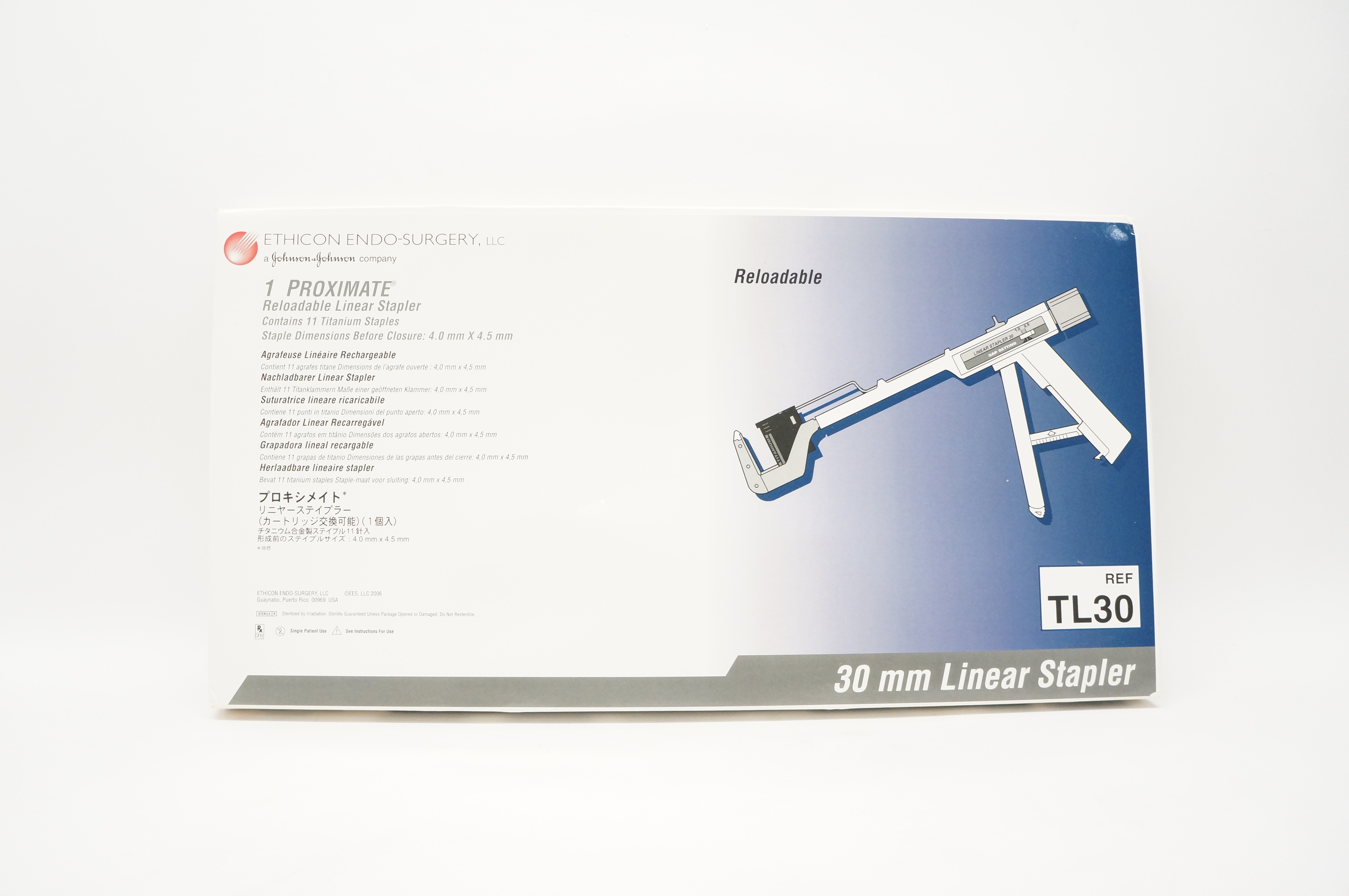 Ethicon TL30 1 Proximate Reloadable 30mm Linear Stapler w/11 Titanium Staples(x)