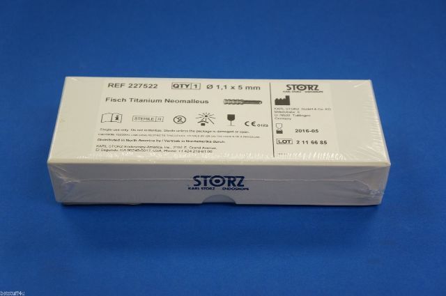 Karl Storz 227522 Fisch Titanium Neomalleus Prosthesis 1.1mm x 5mm Sterile