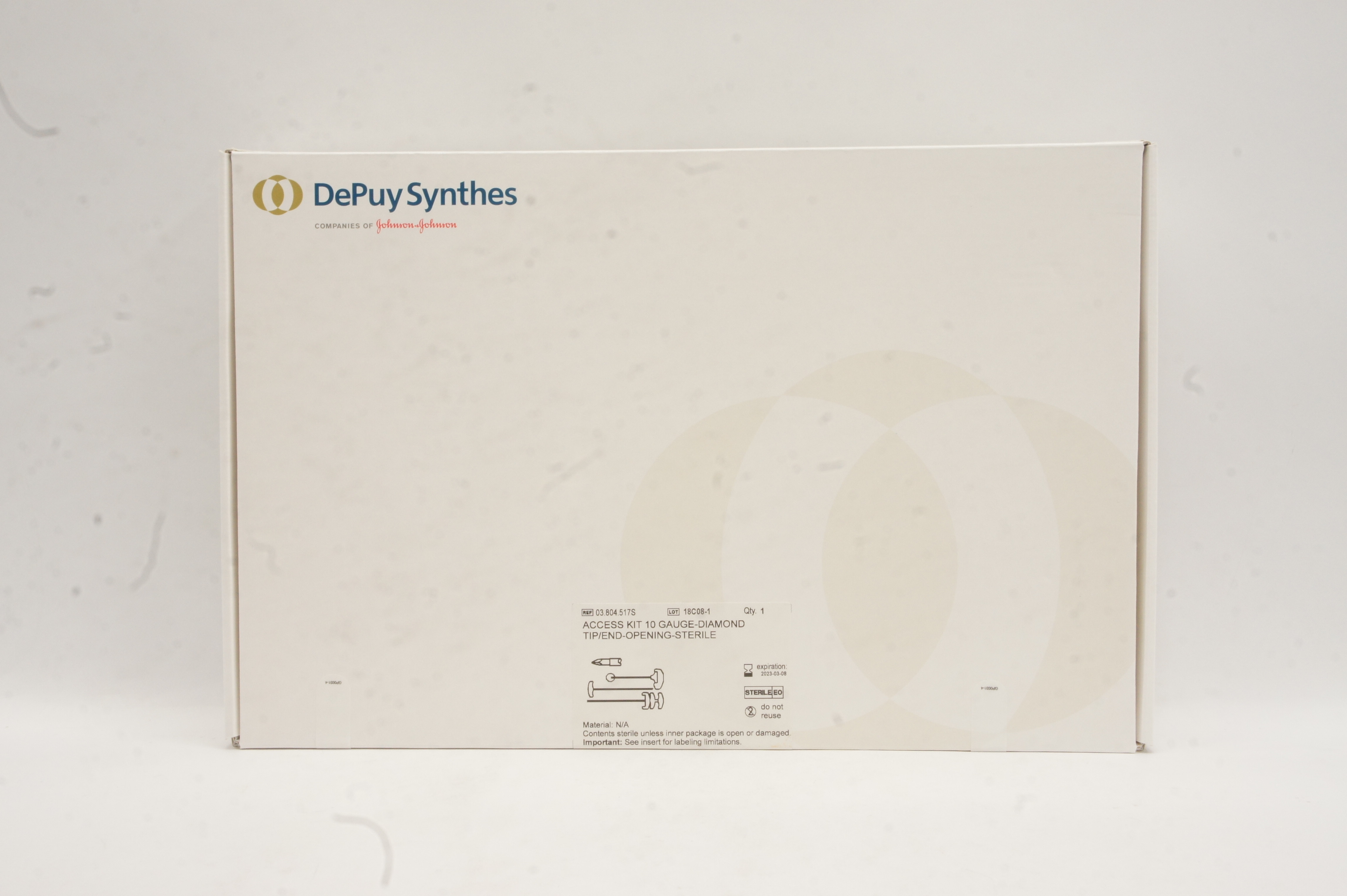 DePuy Synthes 03.804.517S Access Kit 10 Gauge-Diamond Tip/End-Opening-Sterile