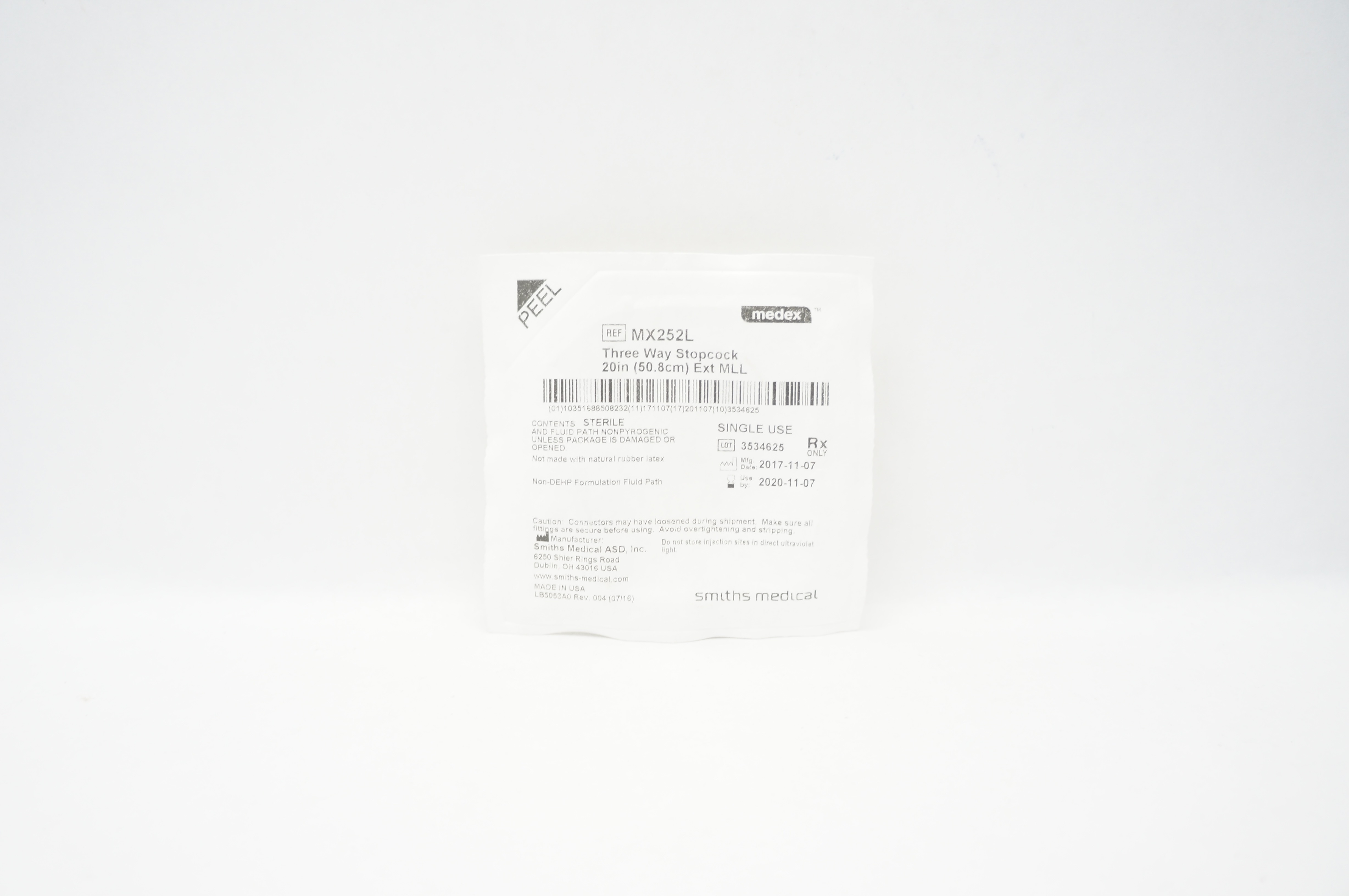 Smiths Medical MX252L Three Way Stopcock 20inch Ext MLL (x)