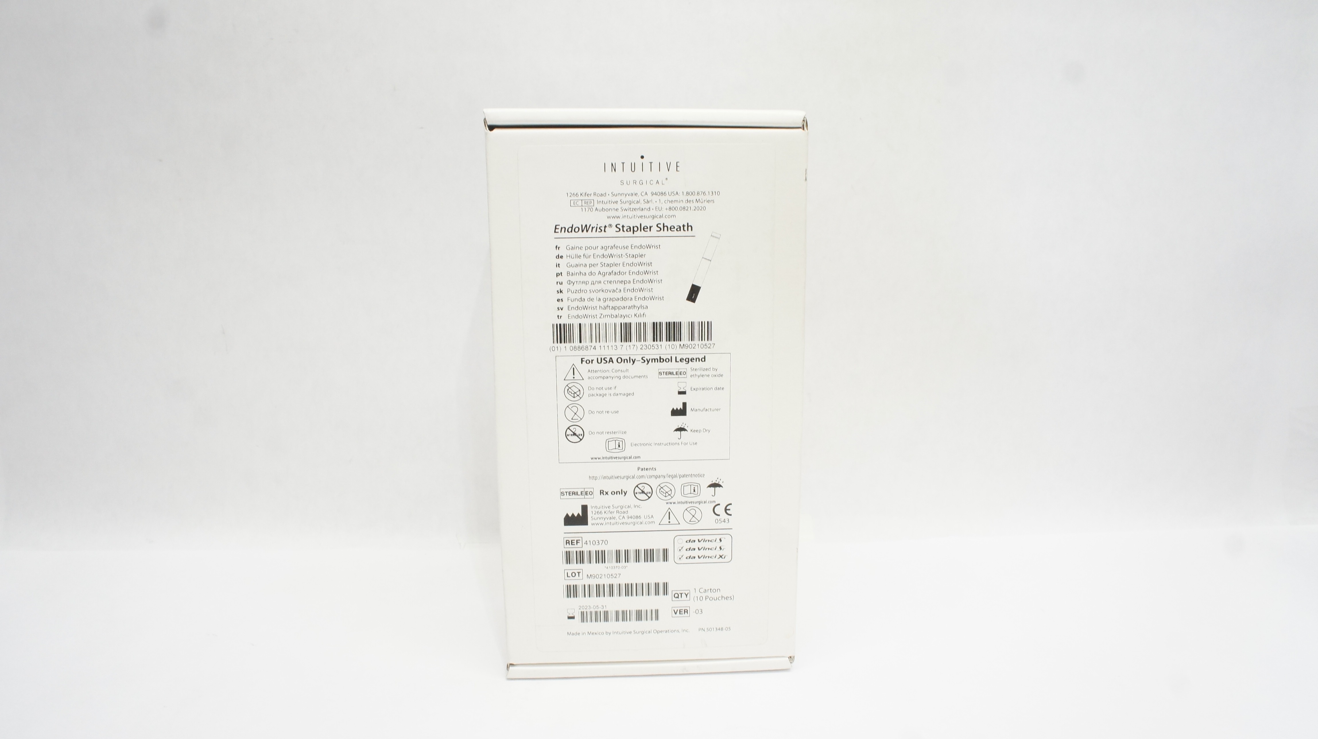 Intuitive Surgical 410370 da Vinci Si/Xi EndoWrist Stapler Sheath-Box of 10 (x)