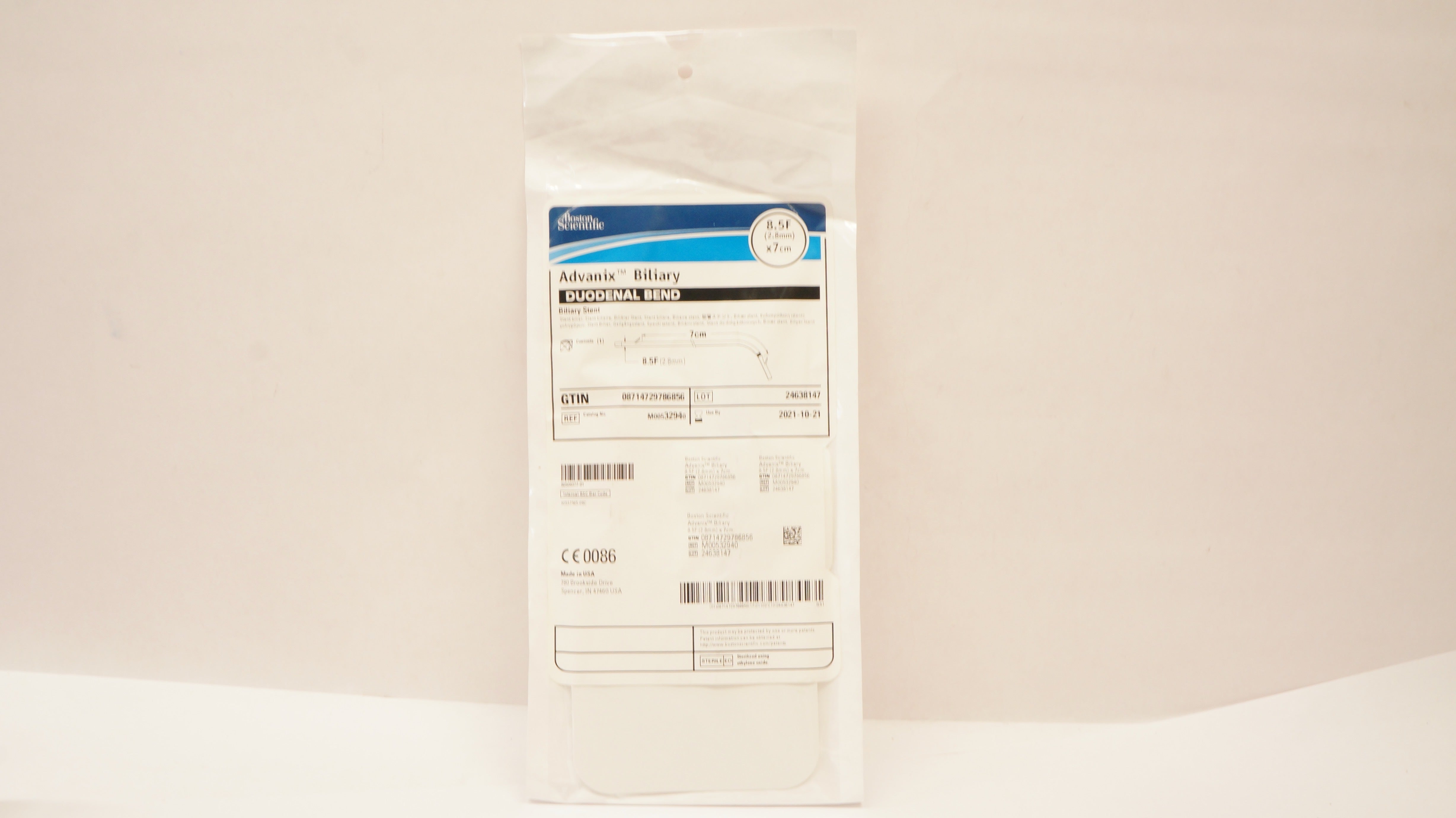Boston Scientific M00532940 Advanix Biliary Duodenal Bend Stnt 8.5F x 7cm (x)