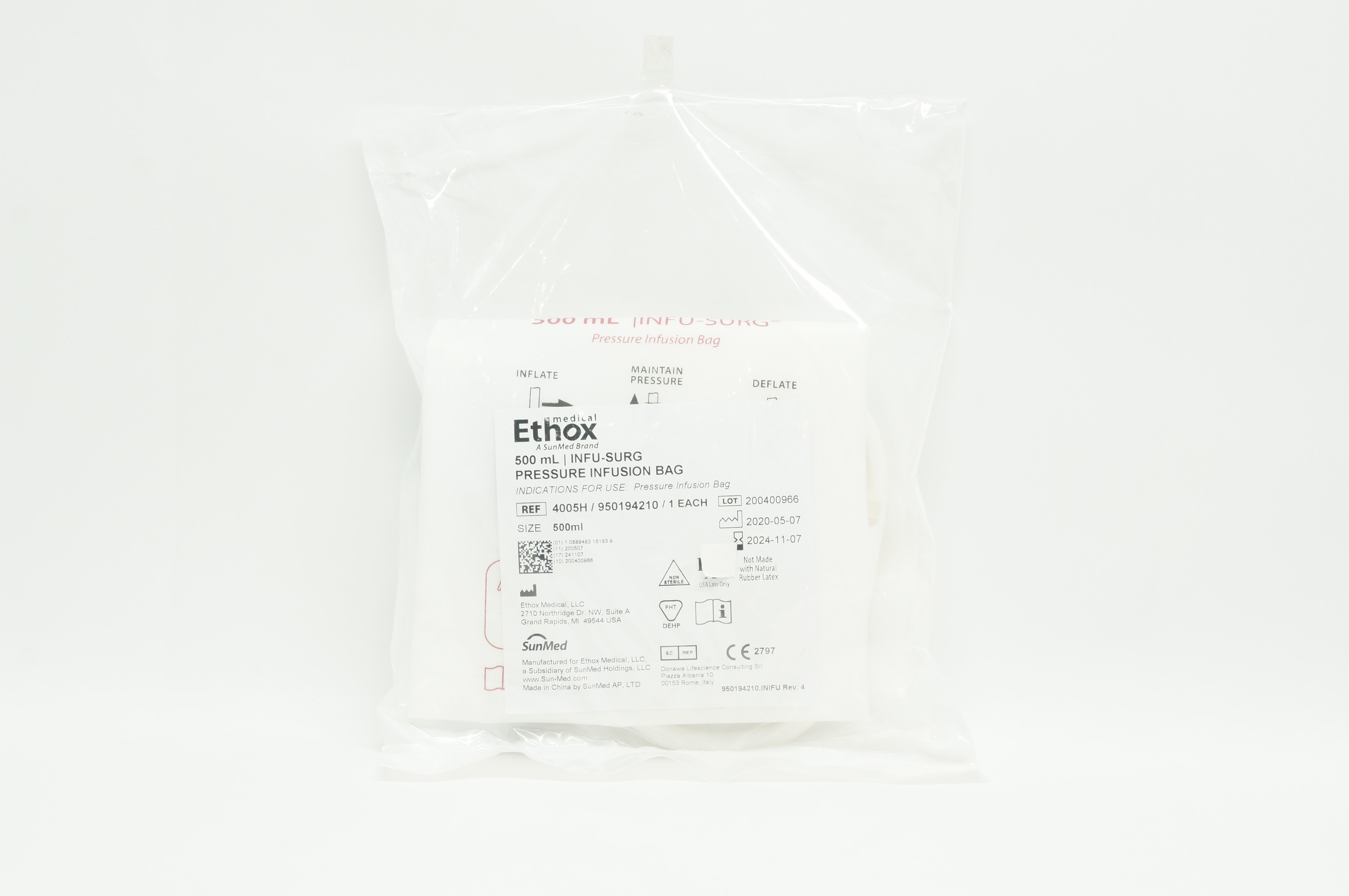 Ethox 4005H/950194210 Pressure Infusion Bag 500ml