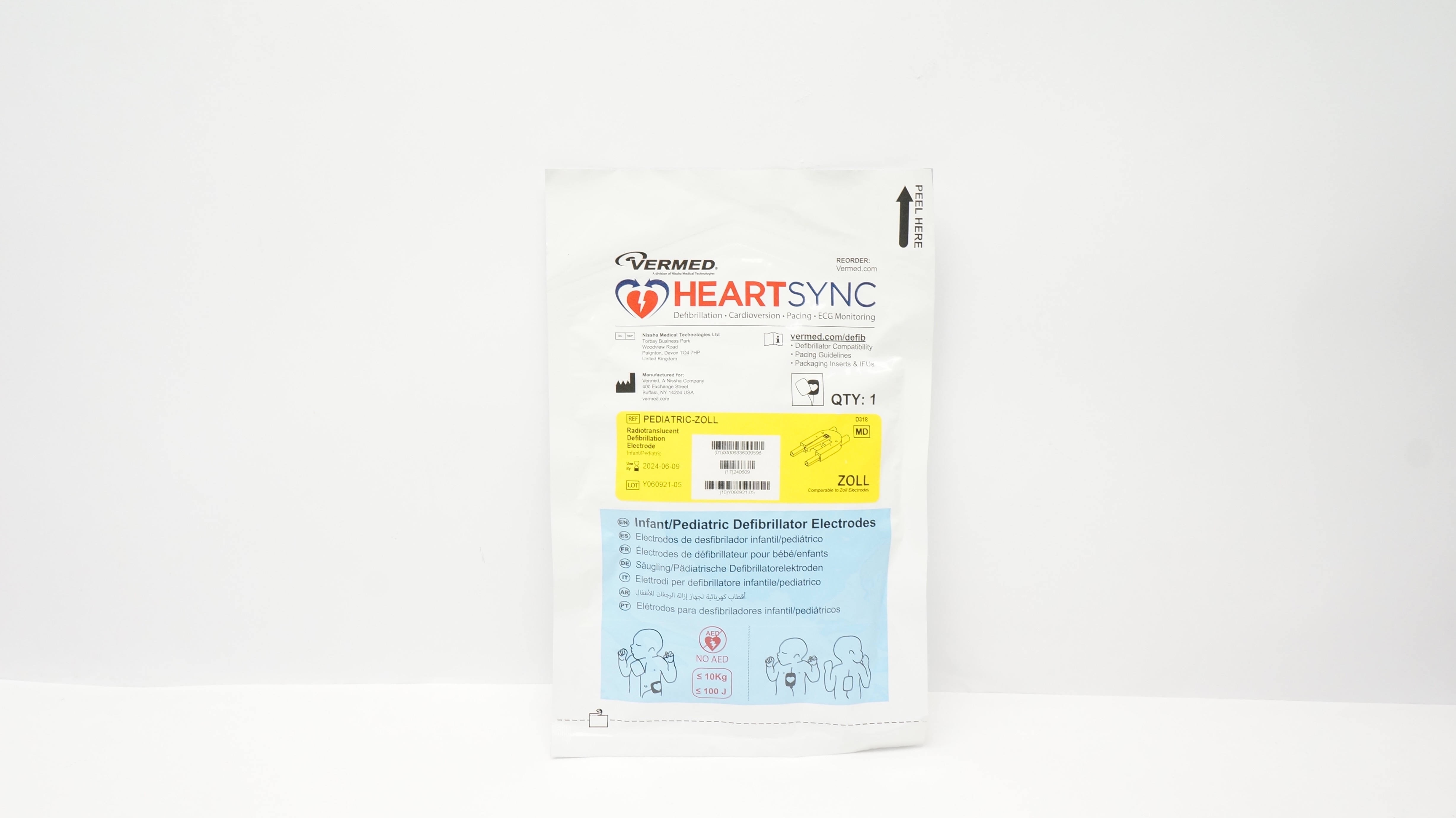 Vermed PEDIATRIC-ZOLL Pediatric /Infant Multifunction Electrodes ≤22lbs (x)