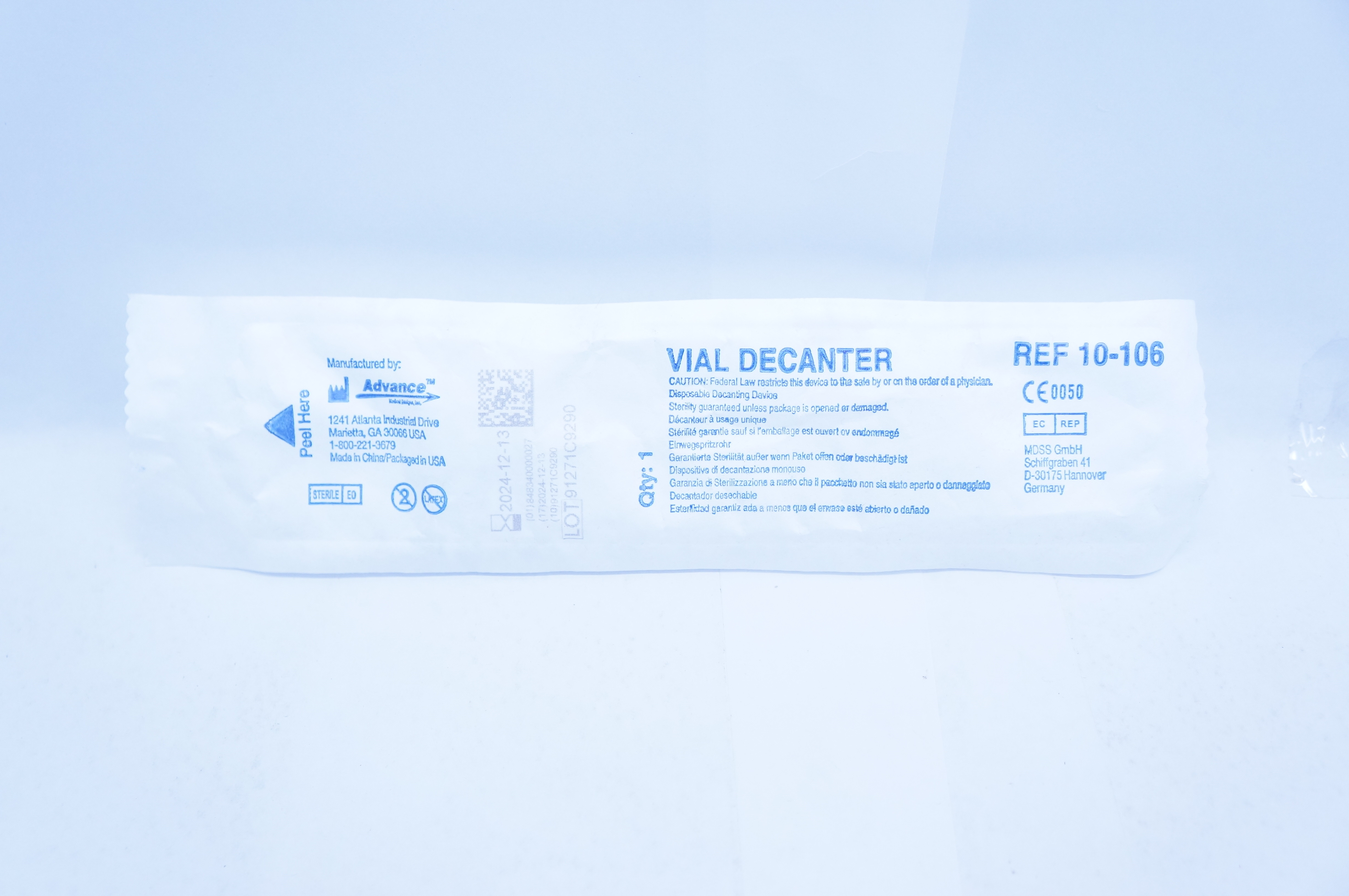Advance 10-106 Vial Decanter