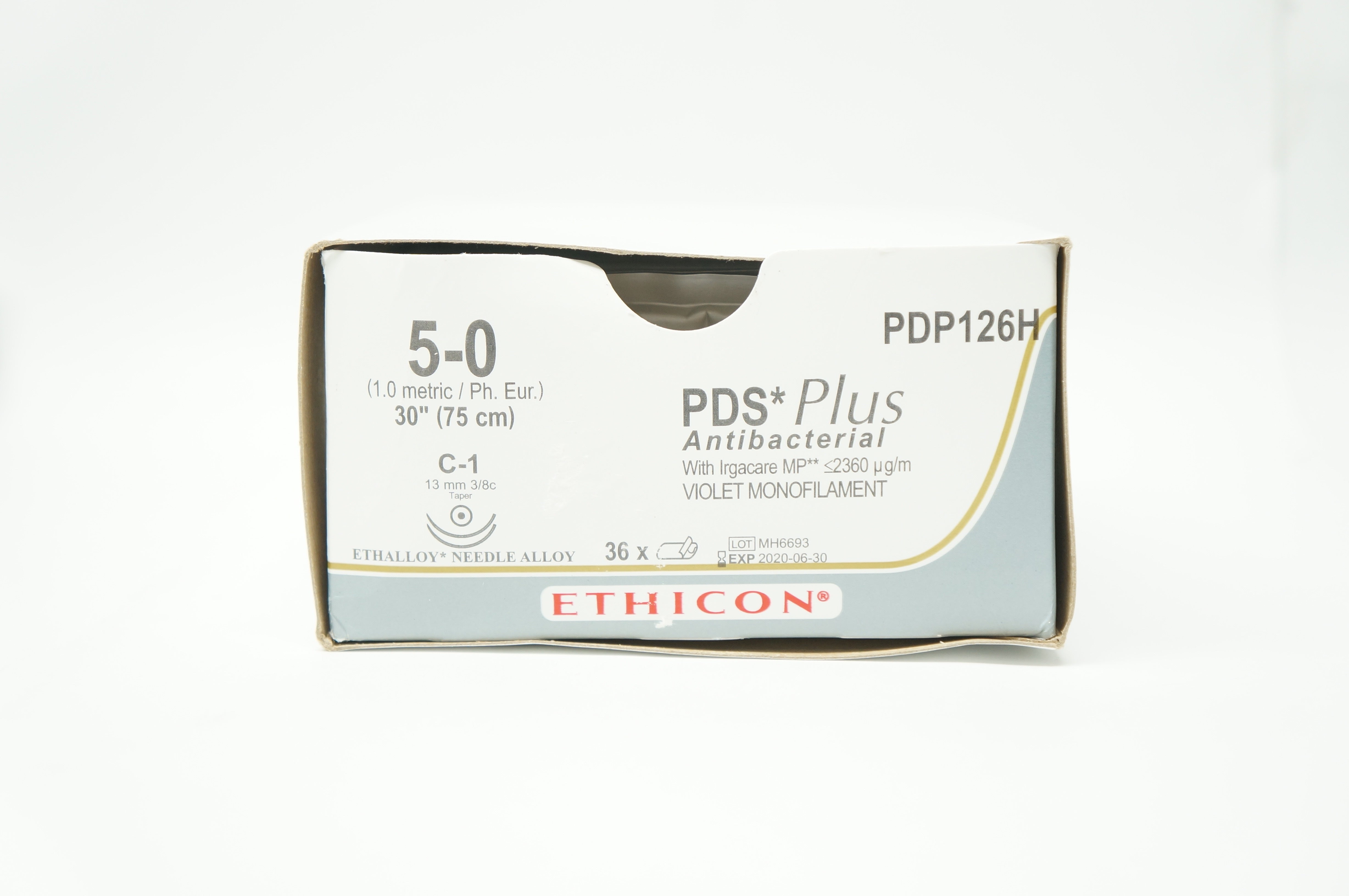 Ethicon PDP126H 5-0 PDS Plus C-1 13mm 3/8c Taper 30inch (x) - Box of 36