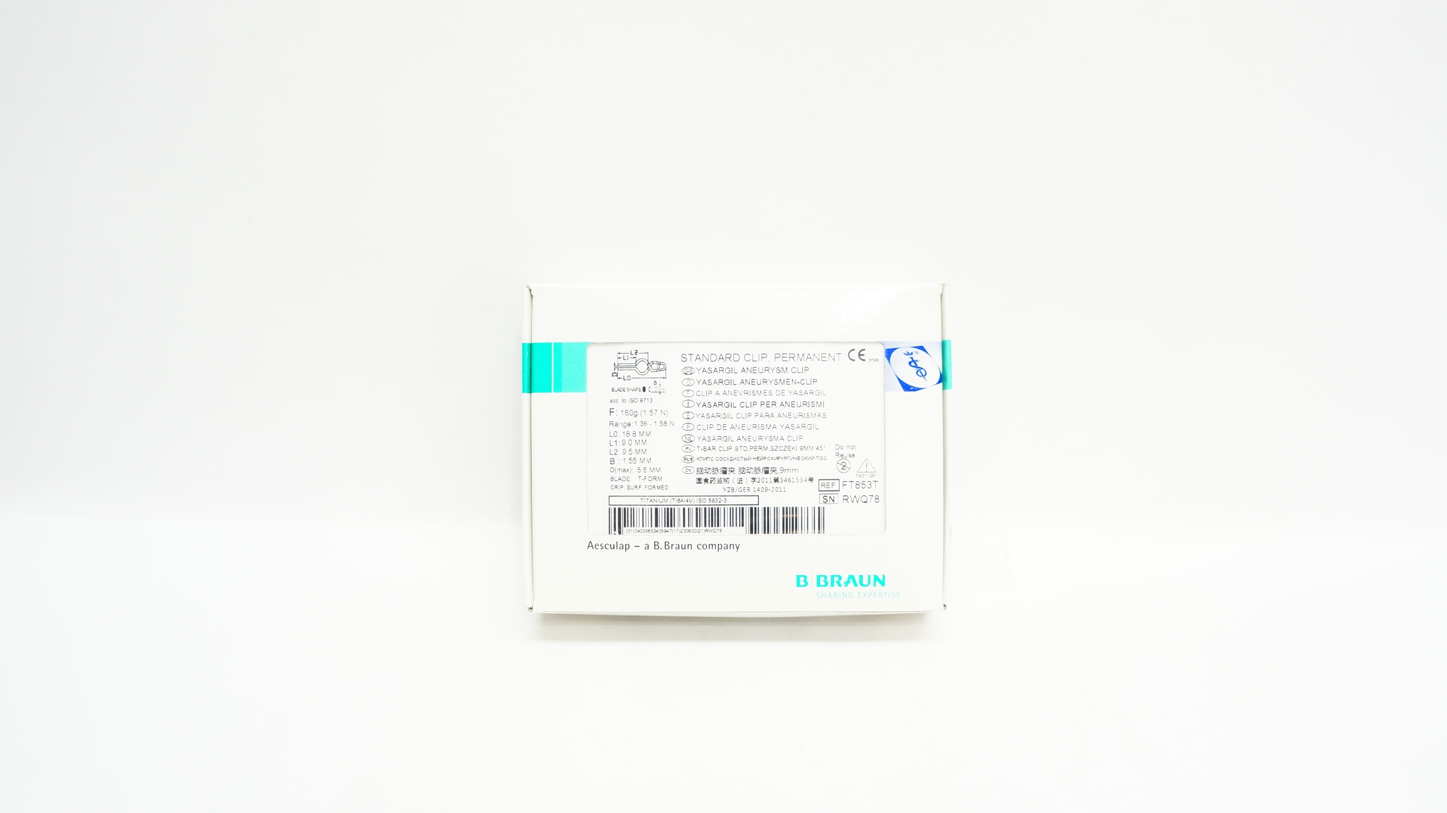 Braun FT853T Aesculap Standard Clip,Permanent, Blade Shape (x)