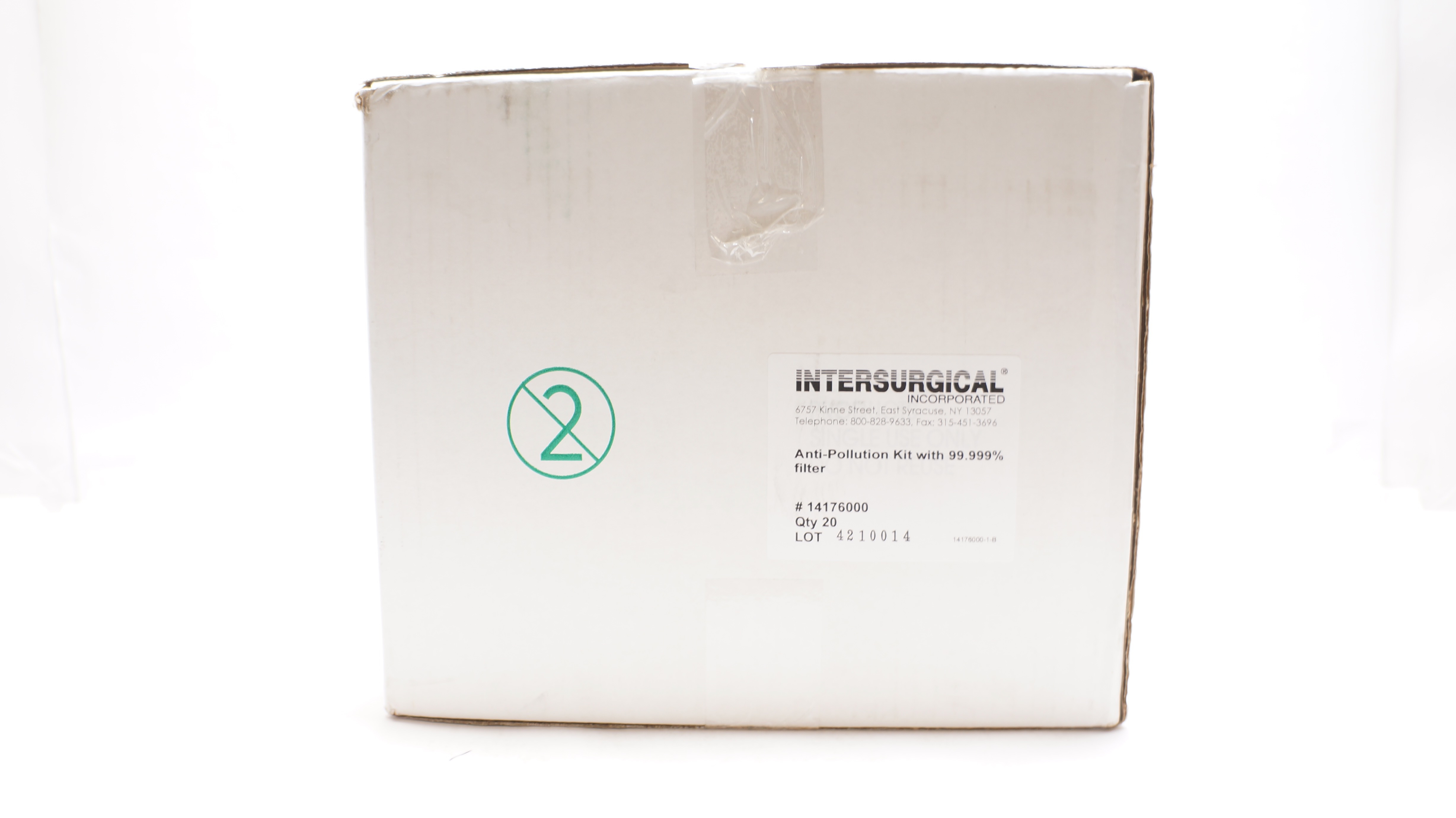 Intersurgical 14176000 Anti-Pollution Kit w/ 99.999% Filter - Box of 20