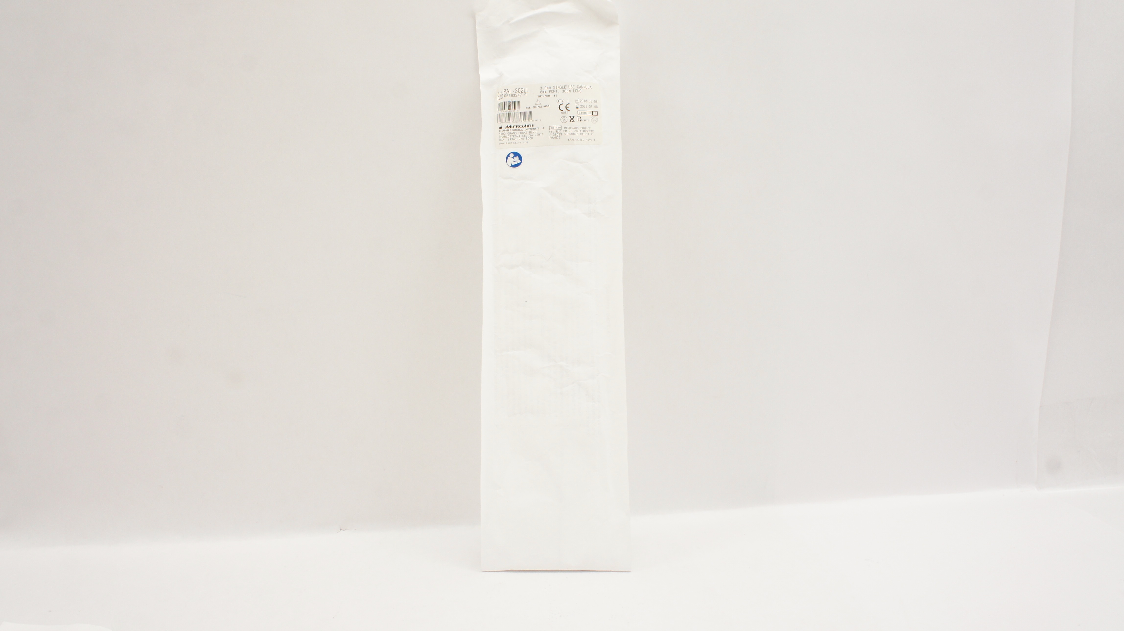 Microaire PAL-302LL 3.0mm Tri-Port II Single Use Cannula 10mm Port 30 cm (x)