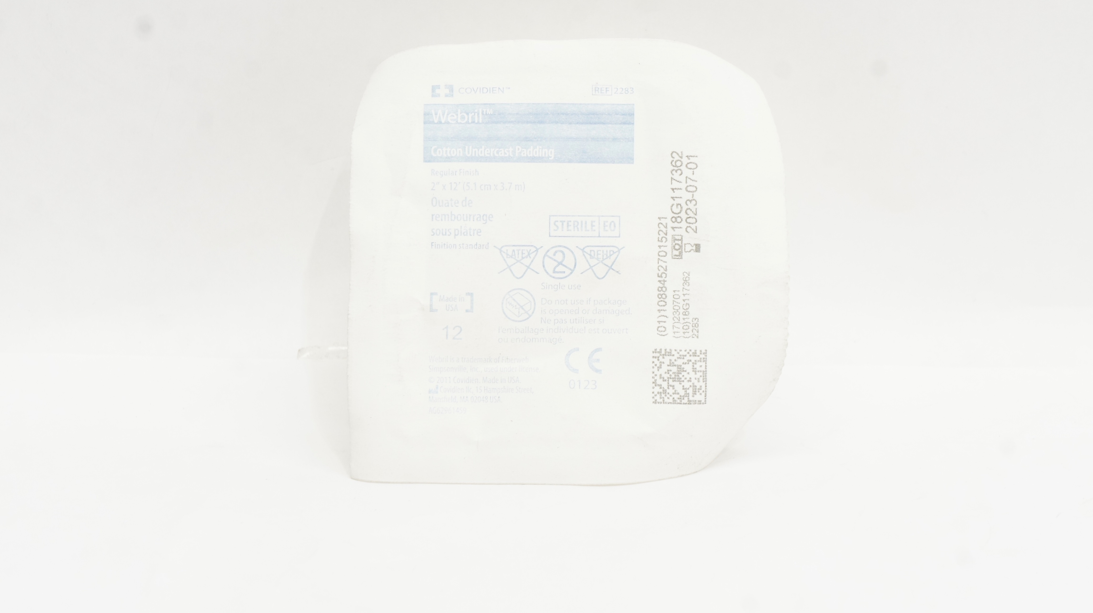 Covidien 2283 Webril Cotton Undercast Padding 2inch x 12Fr (x)