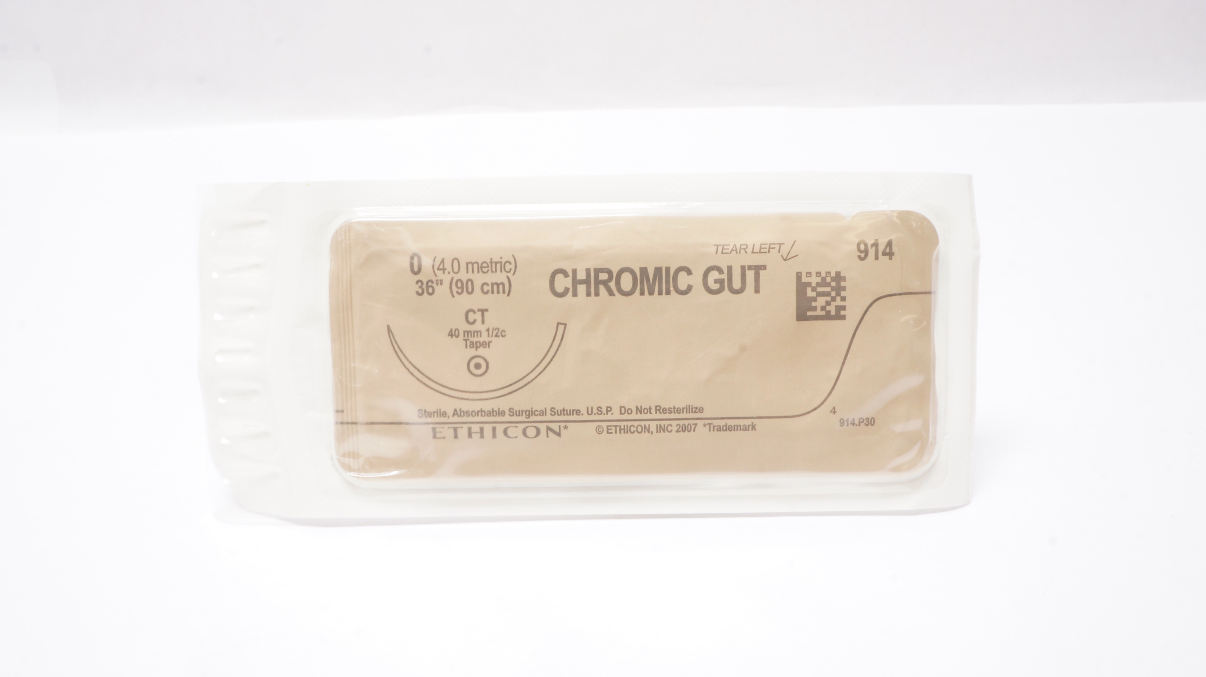 Ethicon 914 0 Chromic Gut CT 40mm 1/2 Taper, 36inch (x)