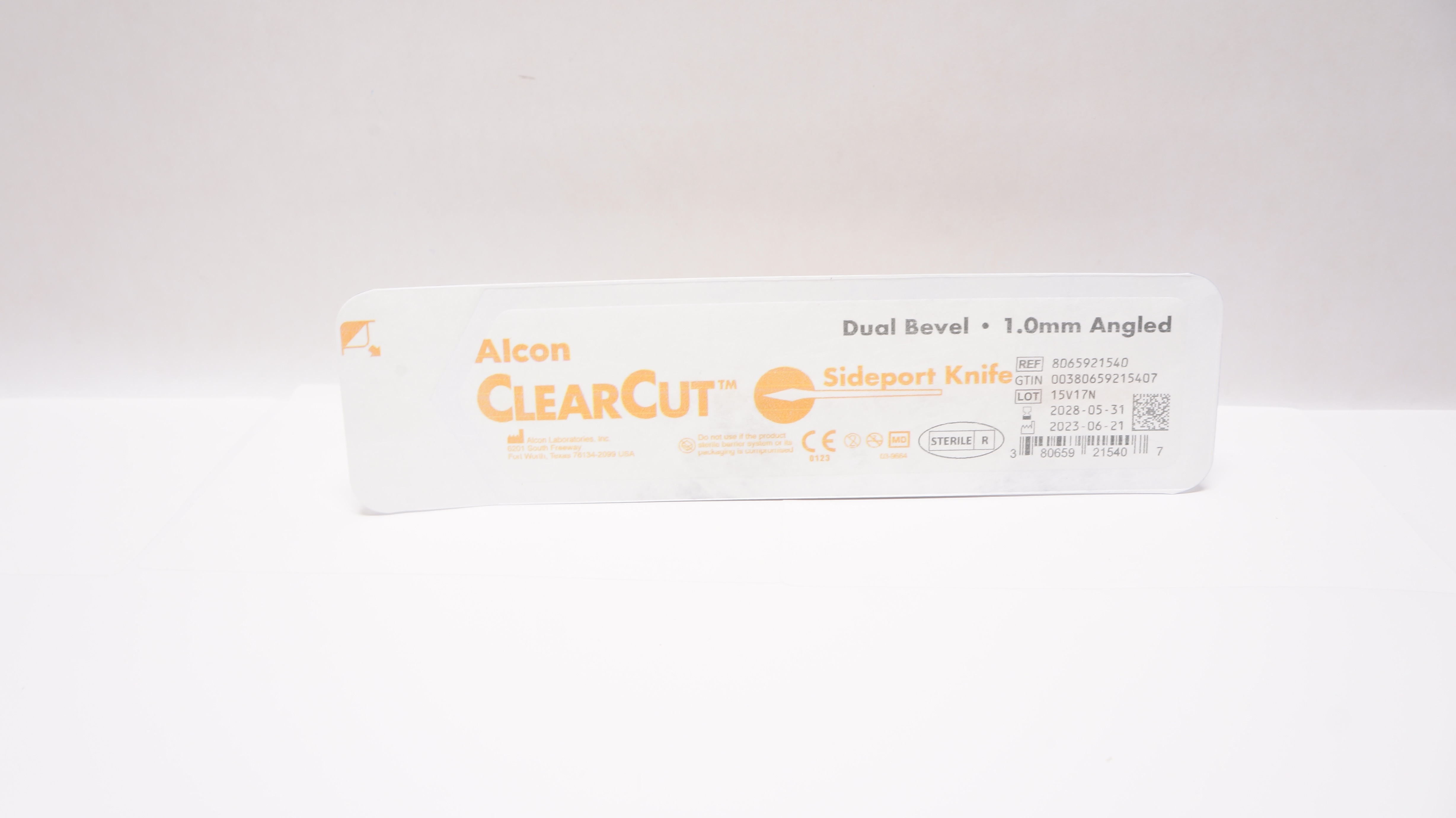 Alcon 8065921540 ClearCut Sideport Knife, Dual Bevel 1.0mm Angled