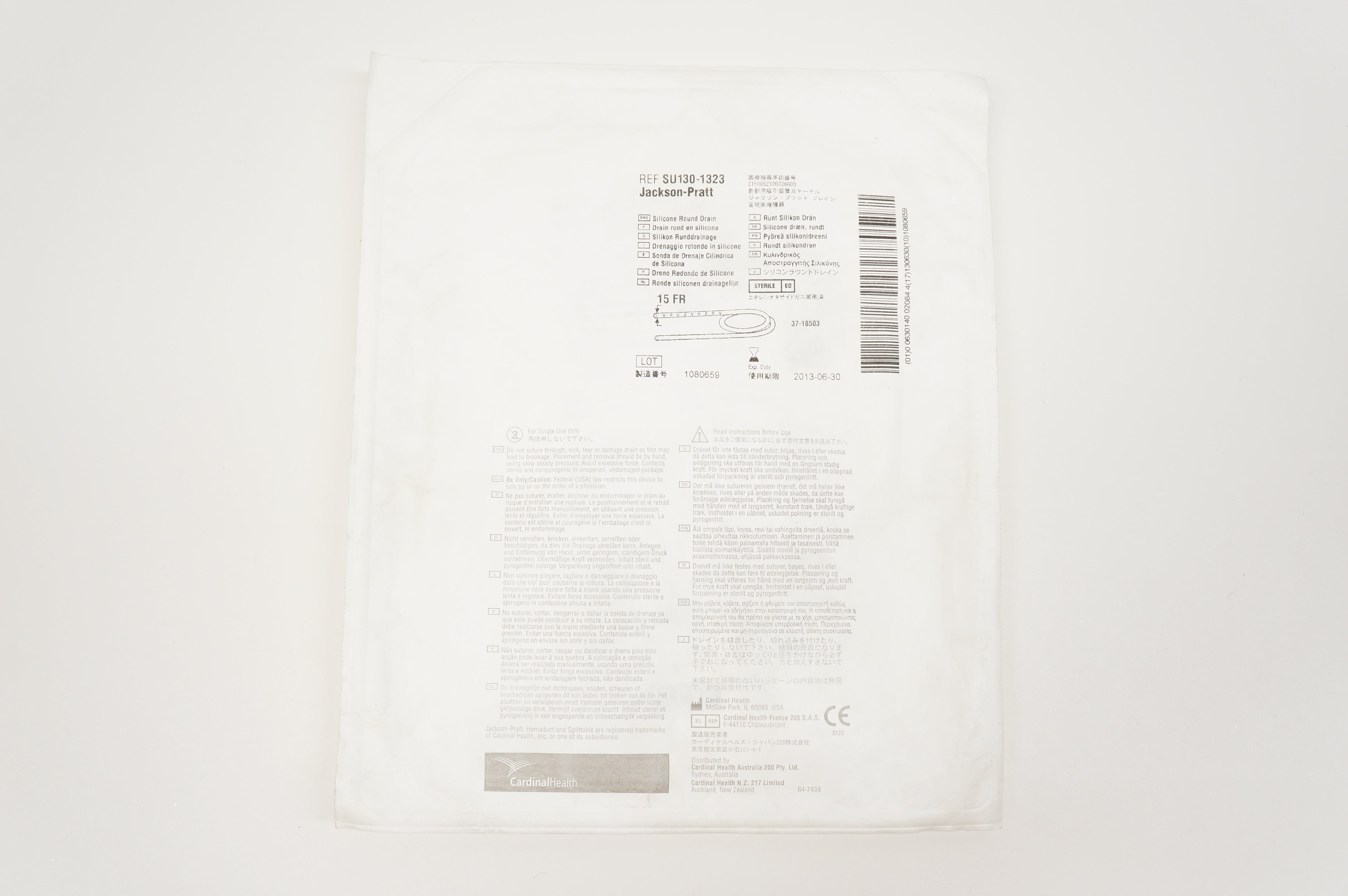 Cardinal Health SU130-1323 Jackson-Pratt Silicone Round Drain 15Fr. (x)