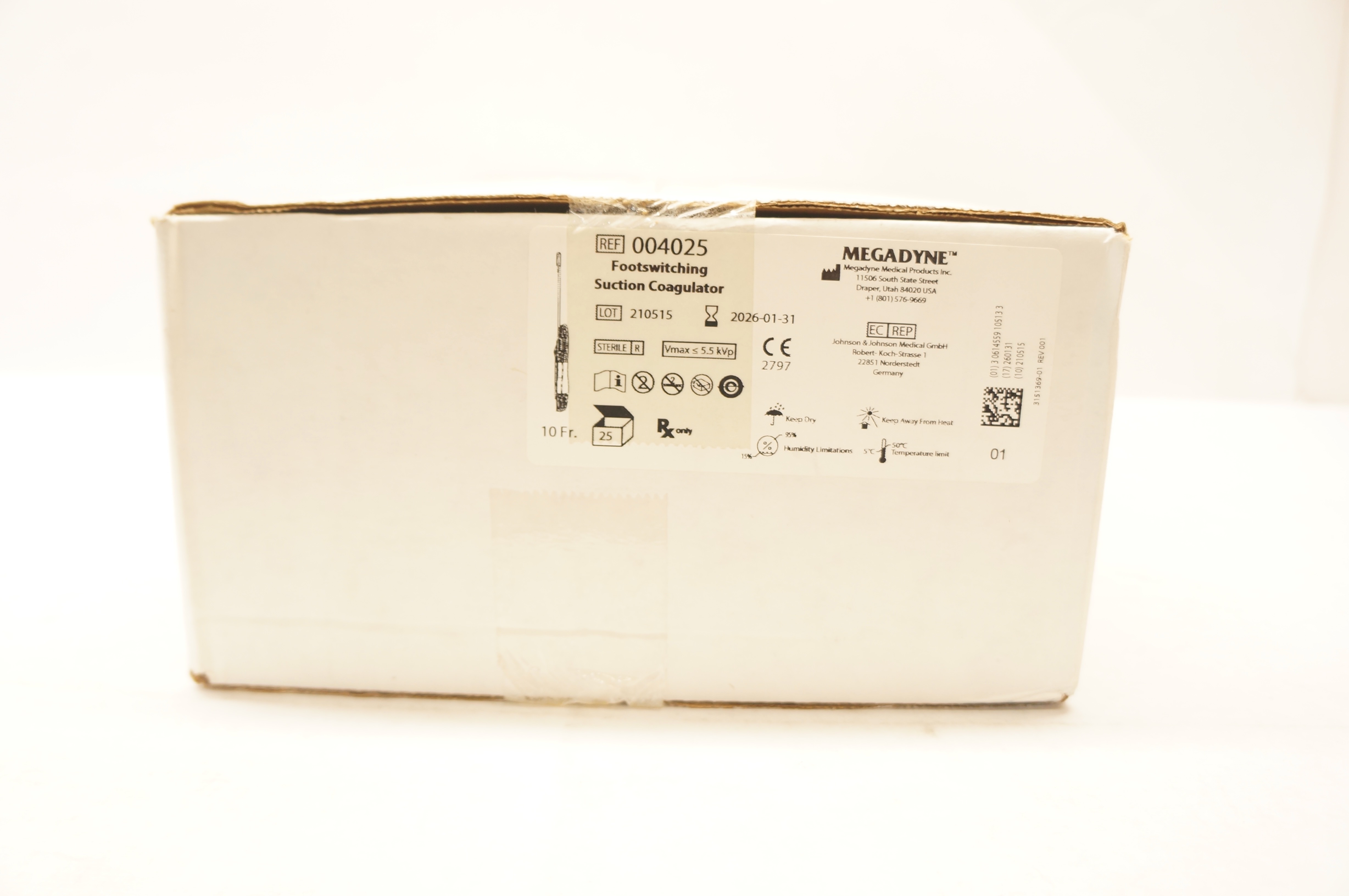 Megadyne 004025 Footswitching Suction Coagulator 10Fr. - Box of 25