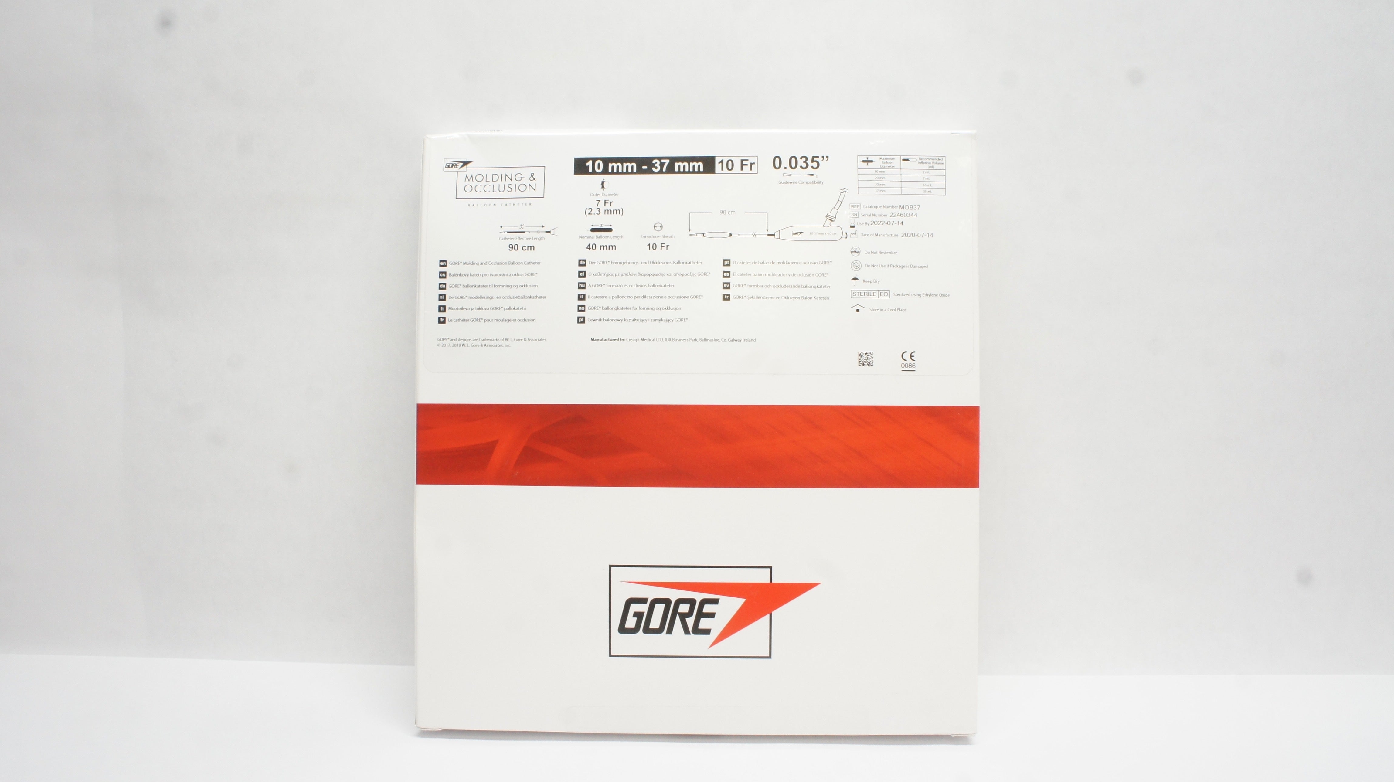 Gore MOB37 Molding & Occlusion Balloon Cath. 10Fr x 10mm-37mm x 0.035inch (x)