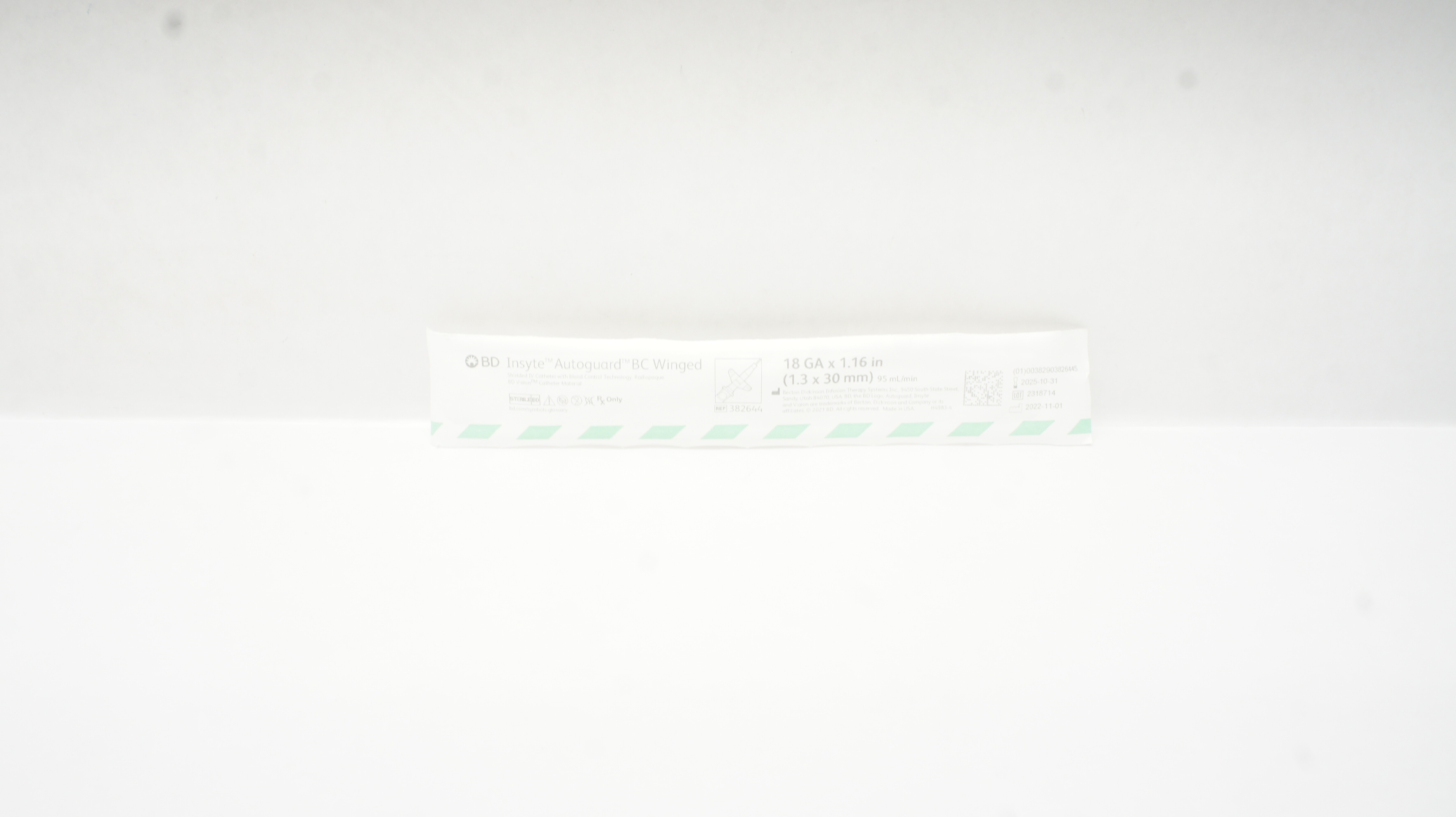 BD 382644 Insyte Autoguard BC Winged Shielded IV Cath.18GAx1.16inch 95ml/min