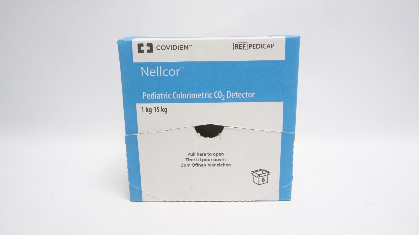 Covidien PEDICAP Nellcor Pediatric CO2 Detector 1 kg-15 kg - box of 6