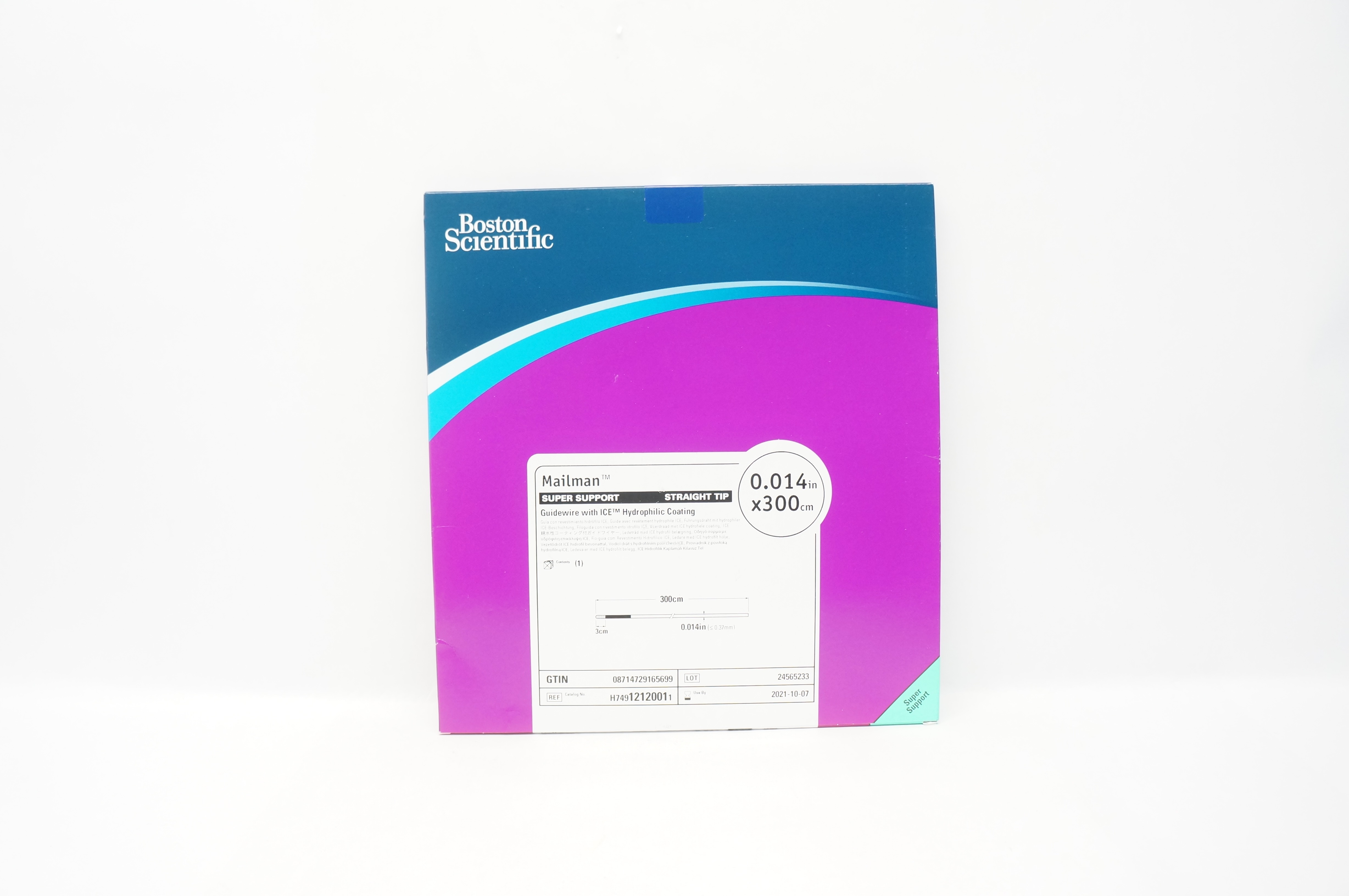 Boston Scientific 1212001 Mailman Guidewire w/ ICE Coating 0.014inch x 300cm (x)