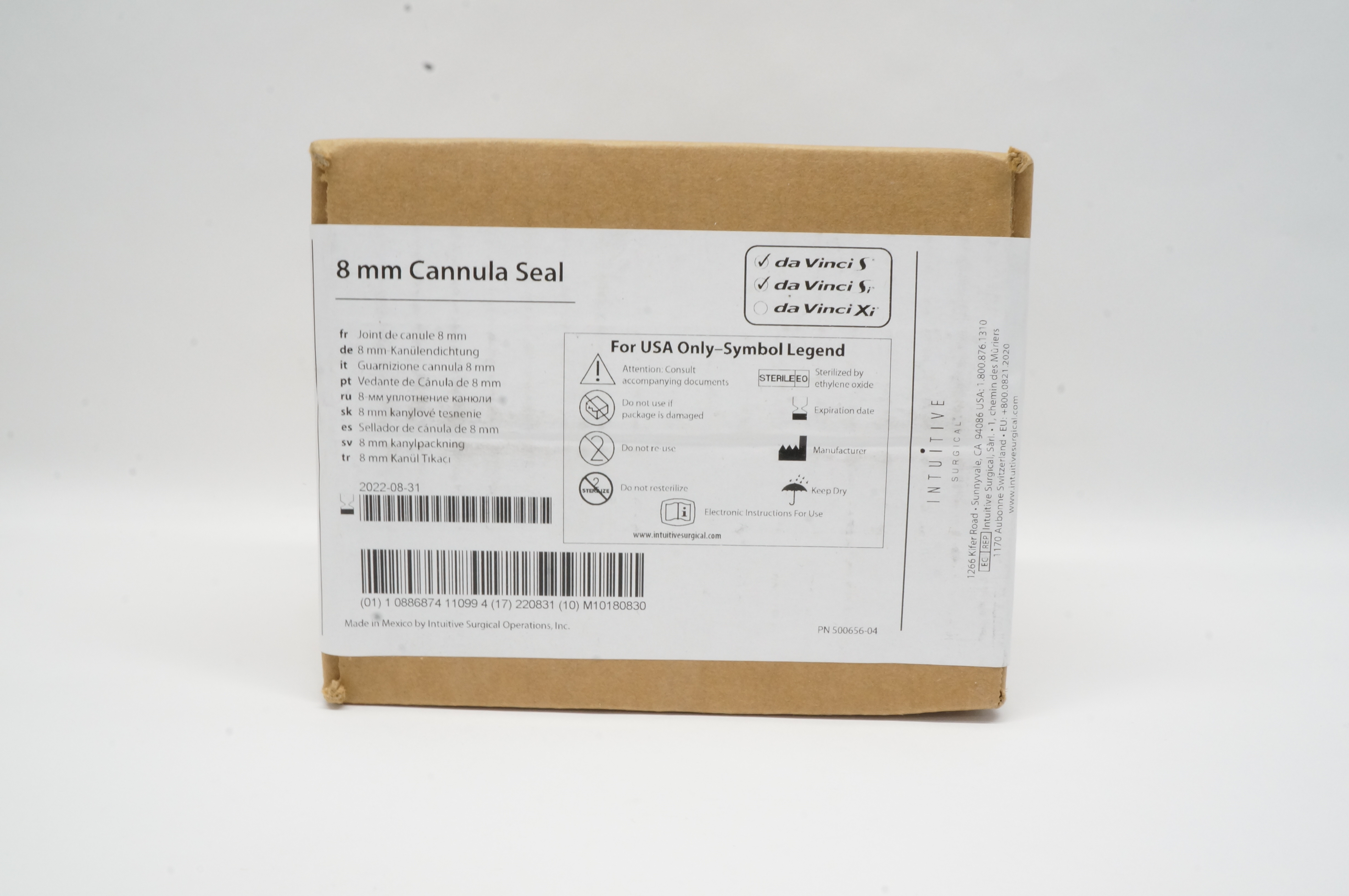 Intuitive Surgical 400077 Cannula Seal 8 mm - Box of 10