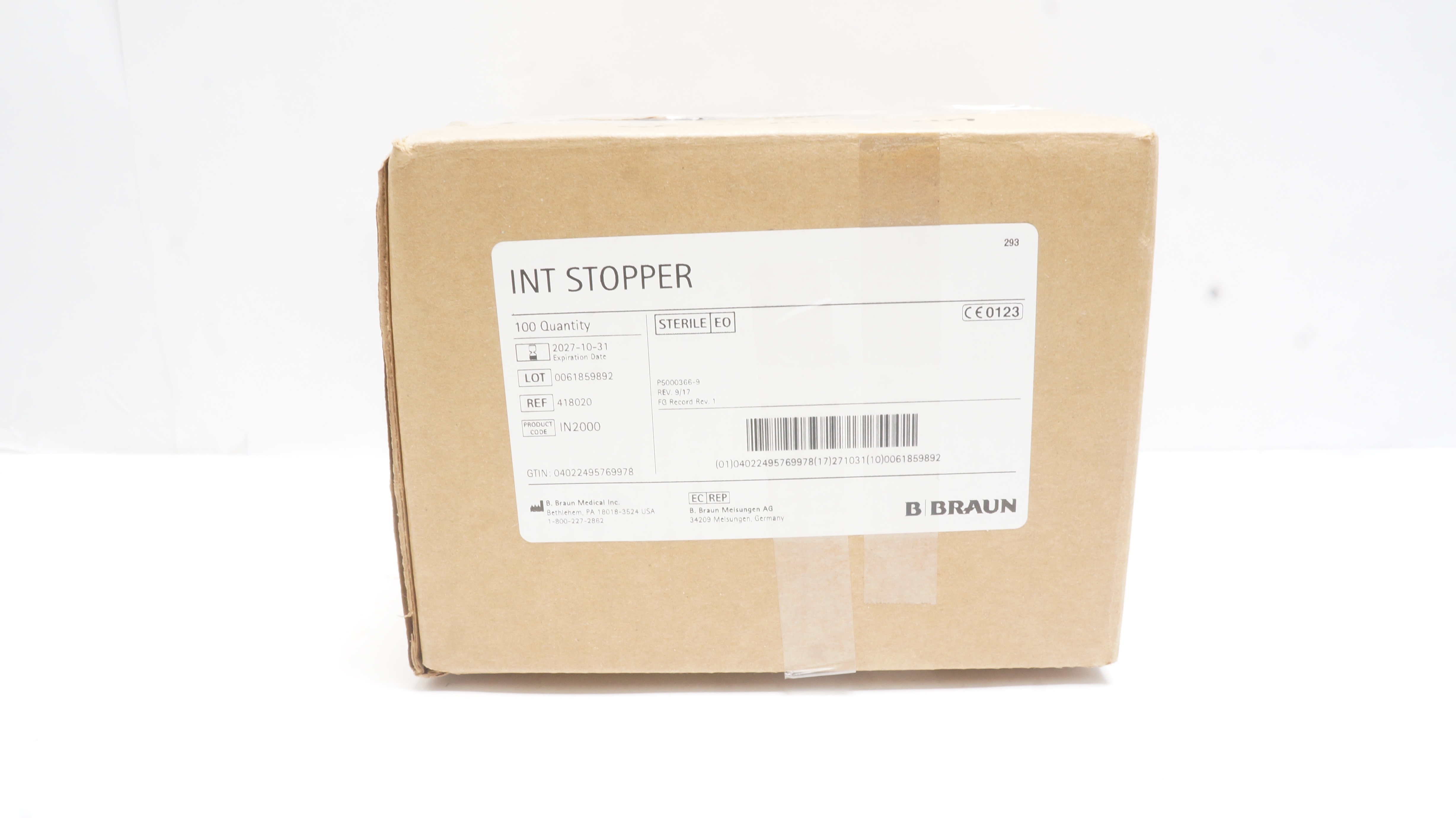 Braun 418020 INT Stopper - Box of 100